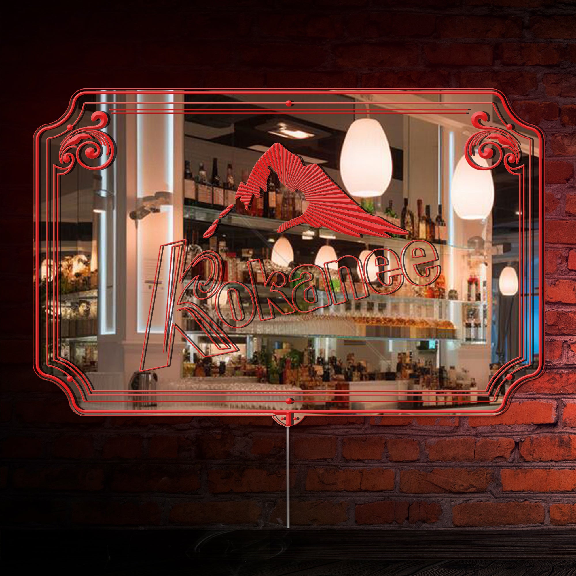 Kokanee RGB LED Neon Sign with Elegant Mirror Backing