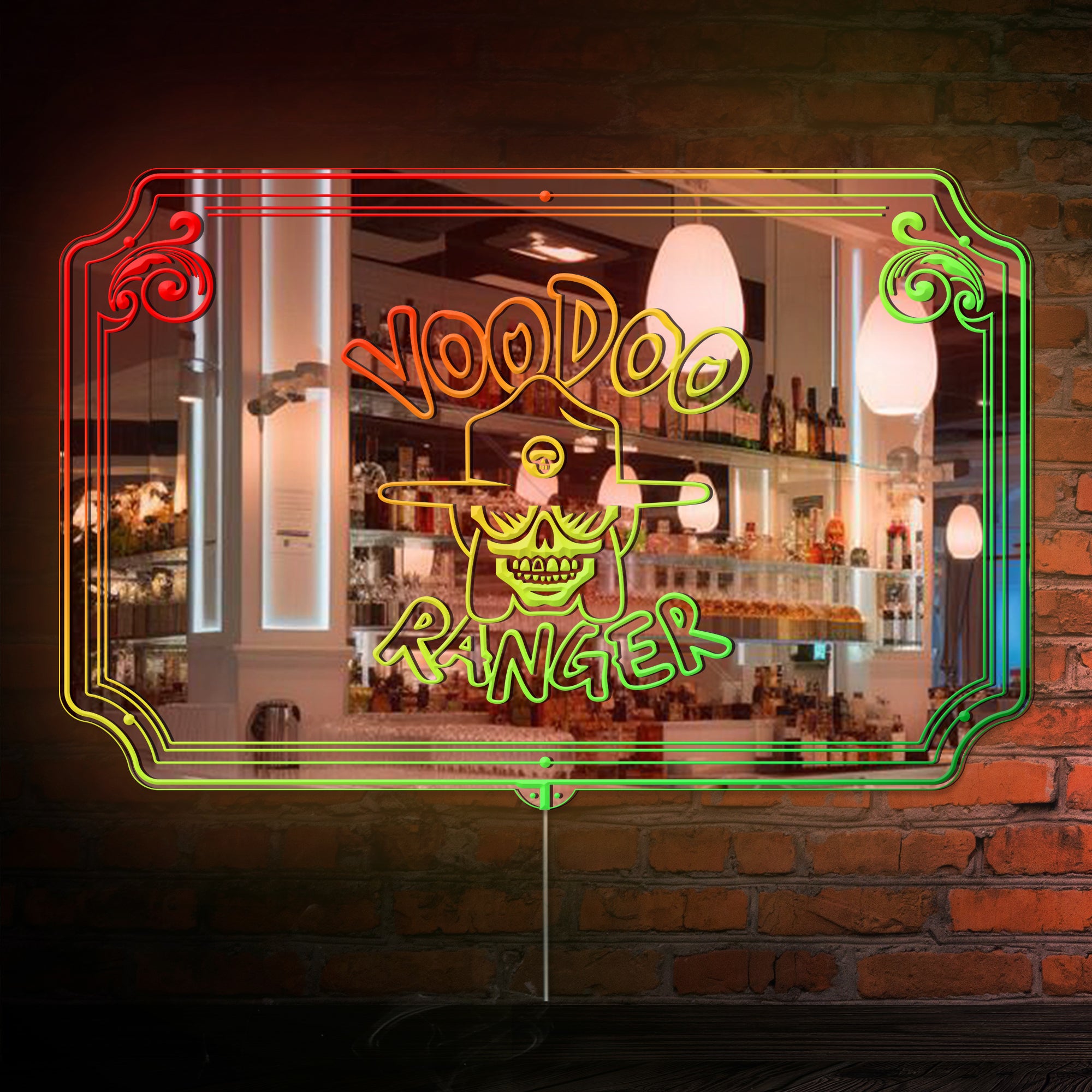 Voodoo Ranger RGB LED Neon Sign with Elegant Mirror Backing