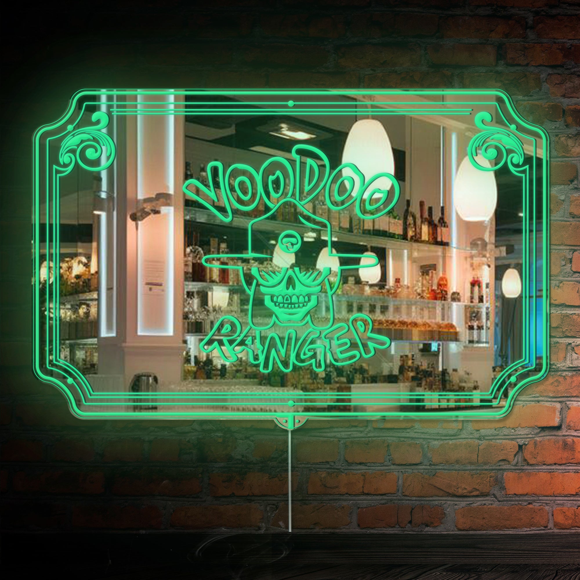 Voodoo Ranger RGB LED Neon Sign with Elegant Mirror Backing