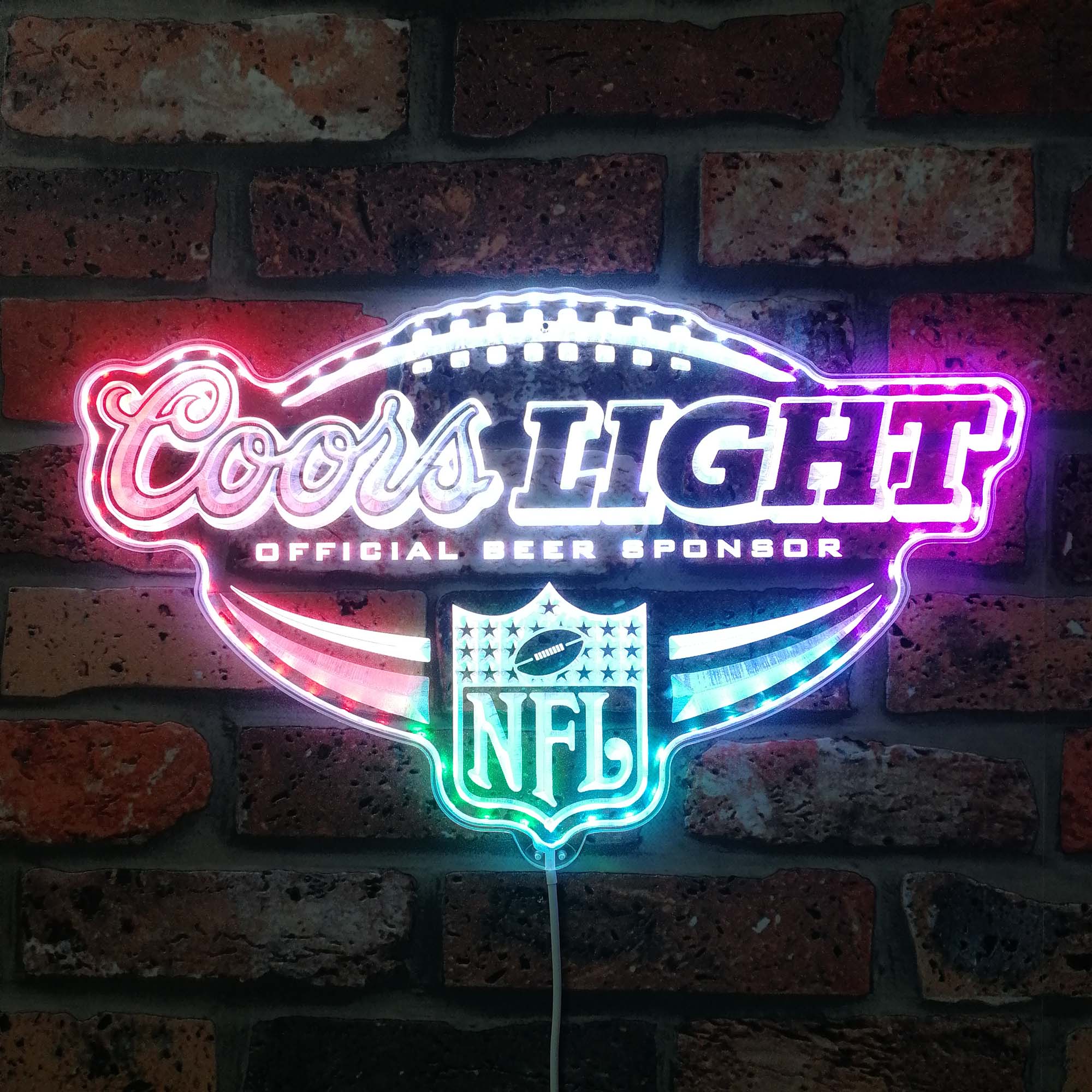 coors light nfl Dynamic RGB Edge Lit LED Sign