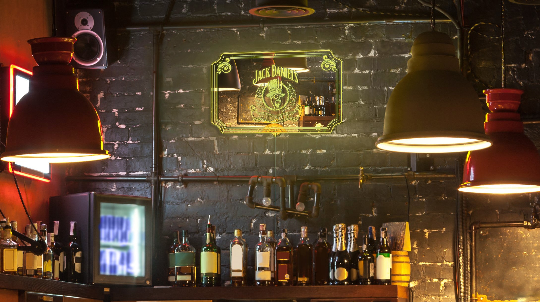 Jack Daniel's RGB LED Neon Sign with Elegant Mirror Backing