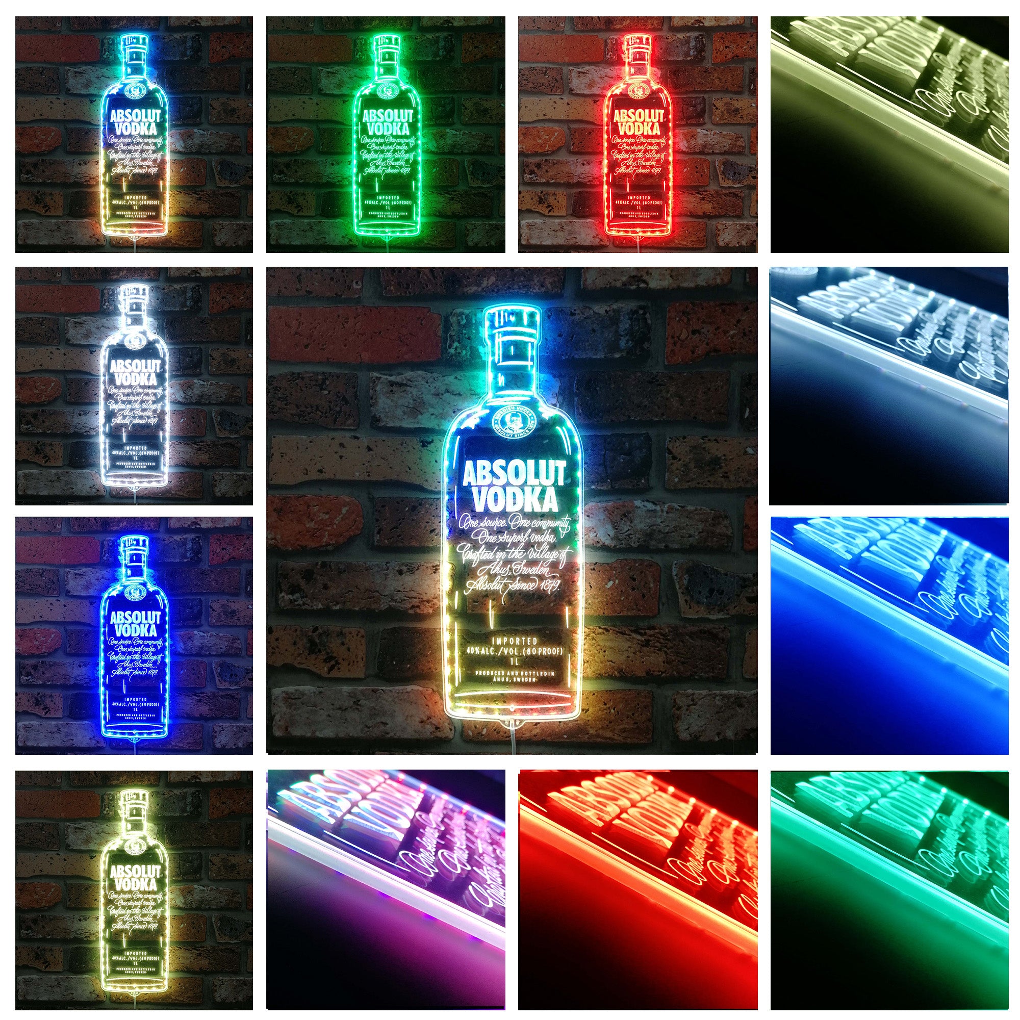 Absolut Vodka Dynamic RGB Edge Lit LED Sign