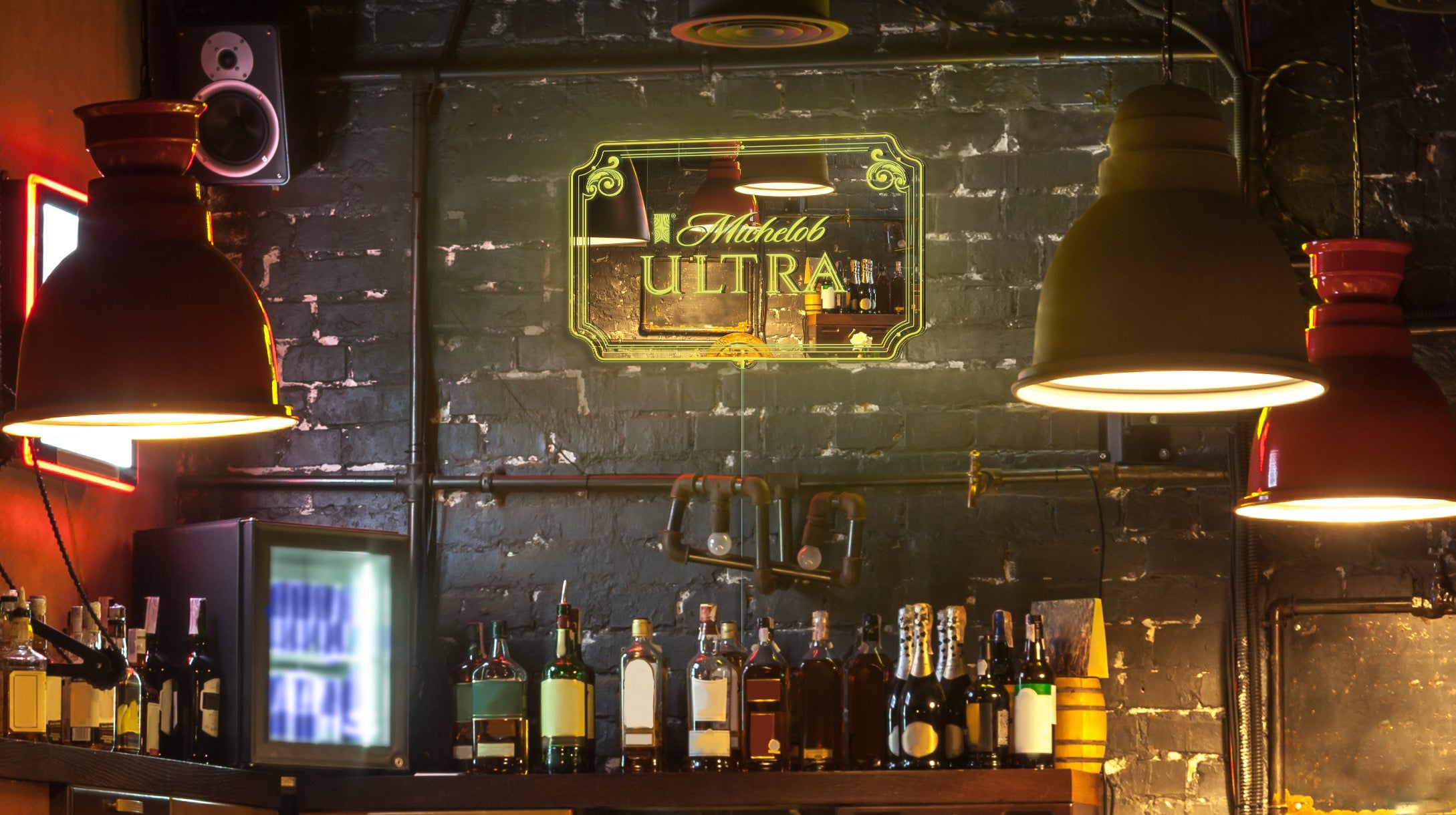 Michelob Ultra RGB LED Neon Sign with Elegant Mirror Backing