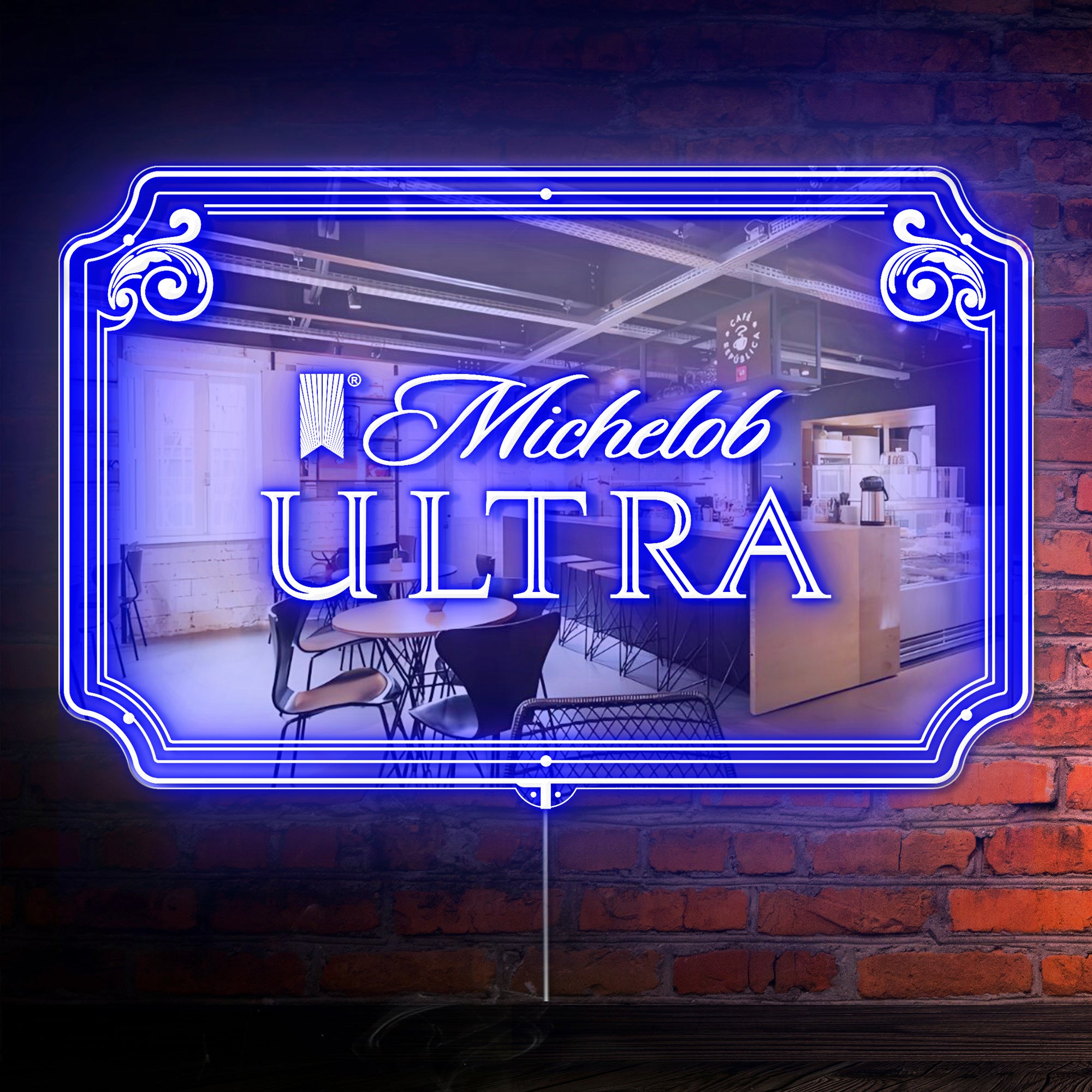Michelob Ultra RGB LED Neon Sign with Elegant Mirror Backing