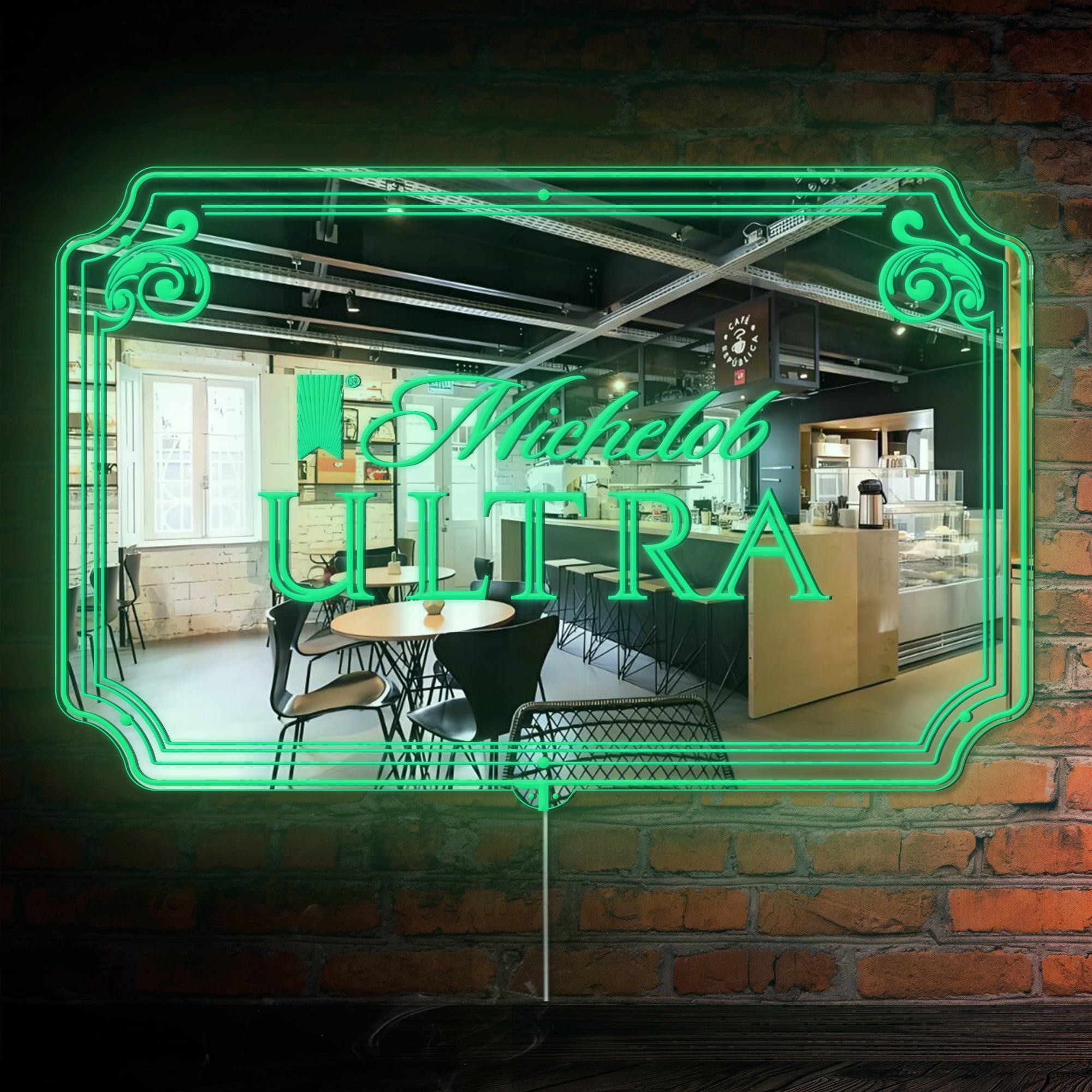 Michelob Ultra RGB LED Neon Sign with Elegant Mirror Backing