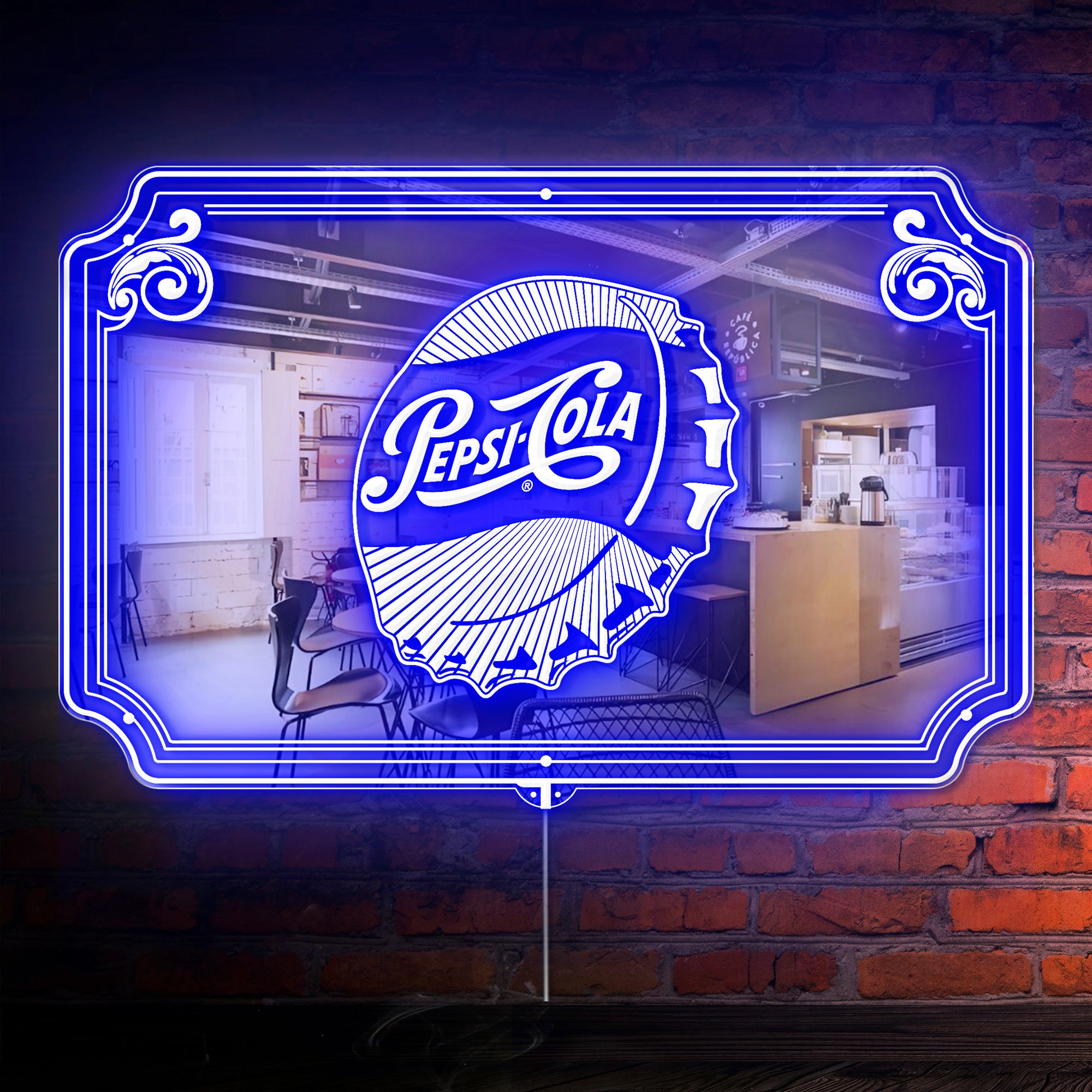 Pepsi Cola RGB LED Neon Sign with Elegant Mirror Backing