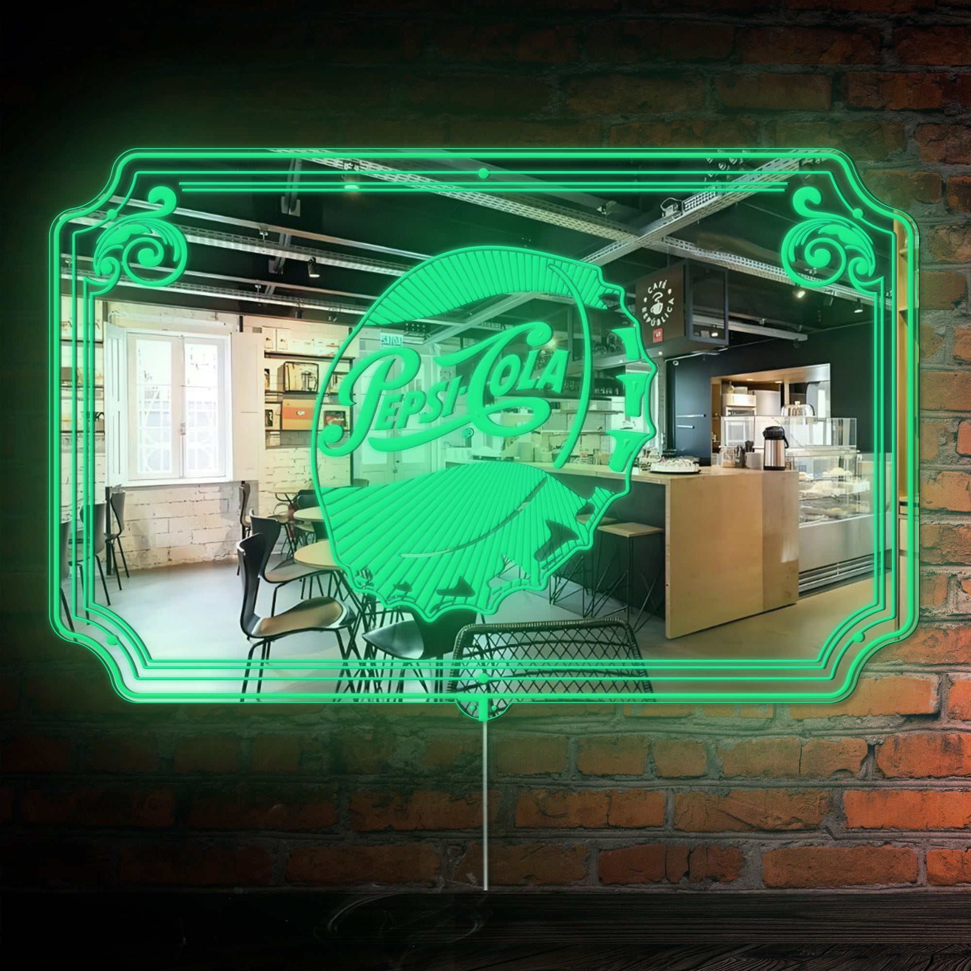 Pepsi Cola RGB LED Neon Sign with Elegant Mirror Backing