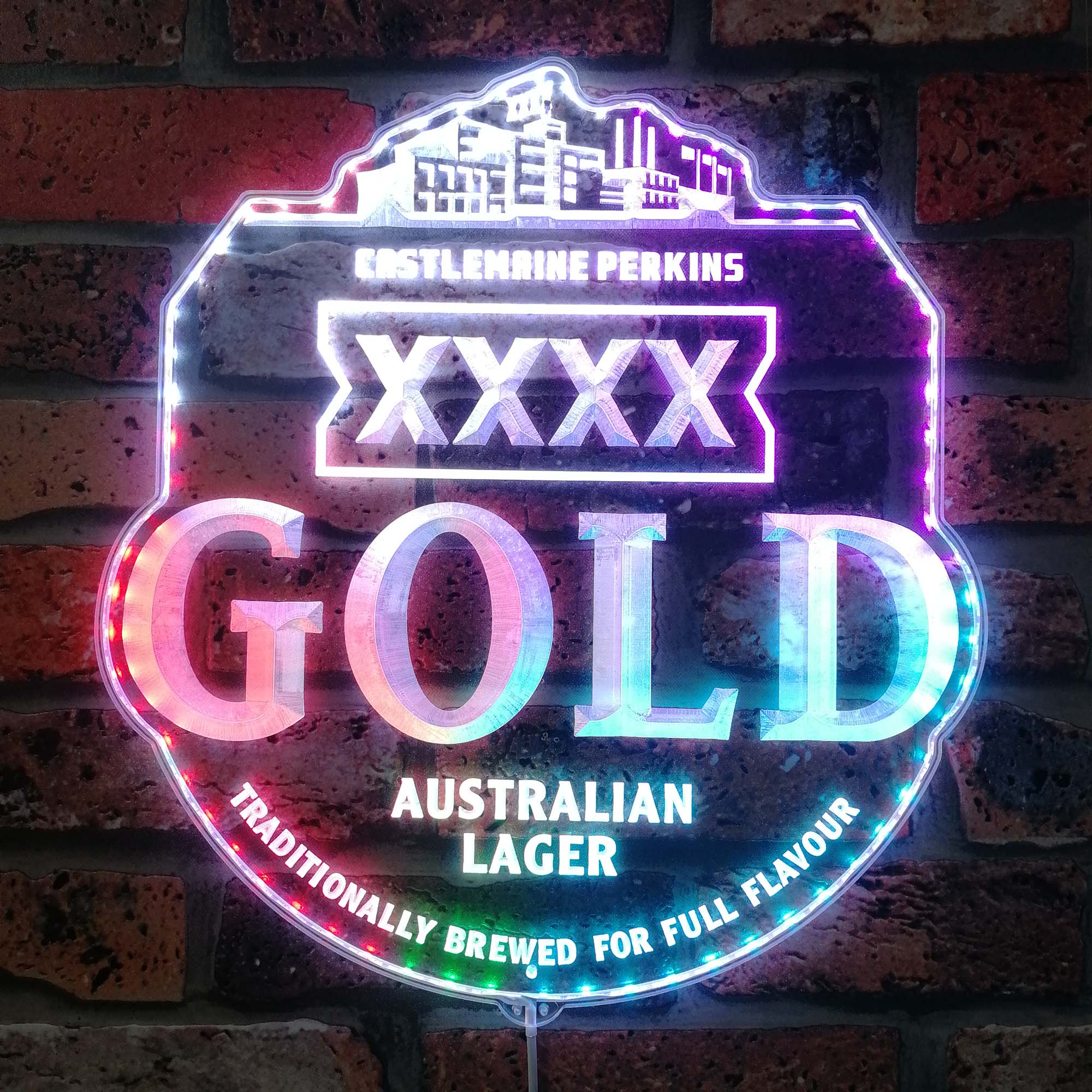 XXXX Gold beer Dynamic RGB Edge Lit LED Sign