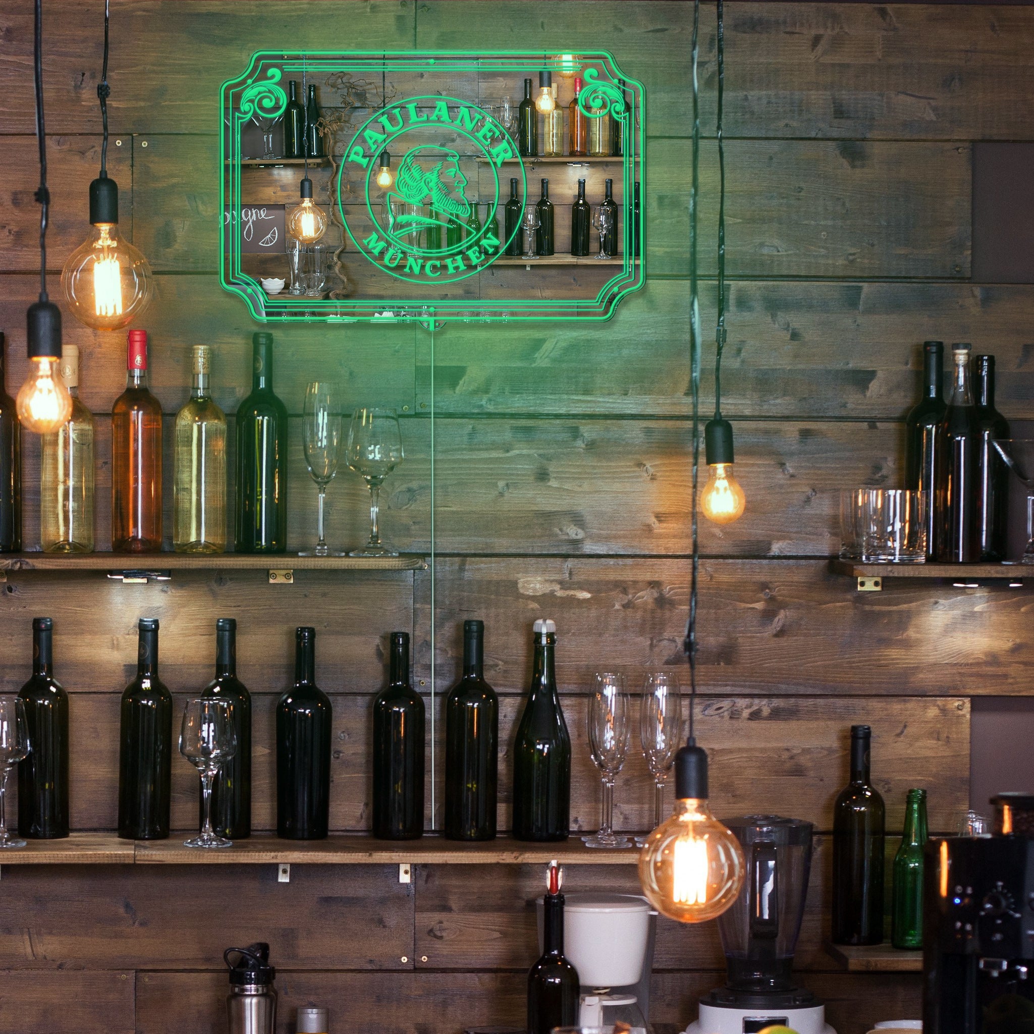 Paulaner Munchen RGB LED Neon Sign with Elegant Mirror Backing