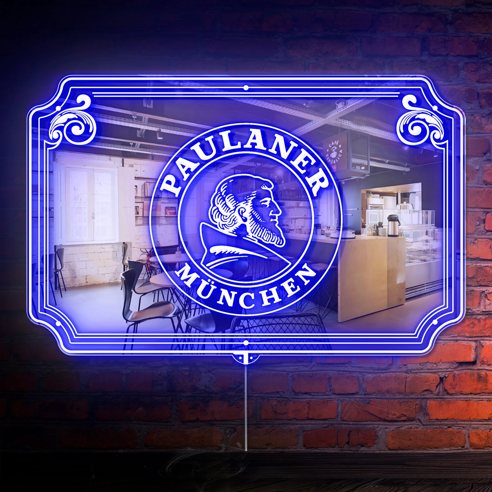 Paulaner Munchen RGB LED Neon Sign with Elegant Mirror Backing