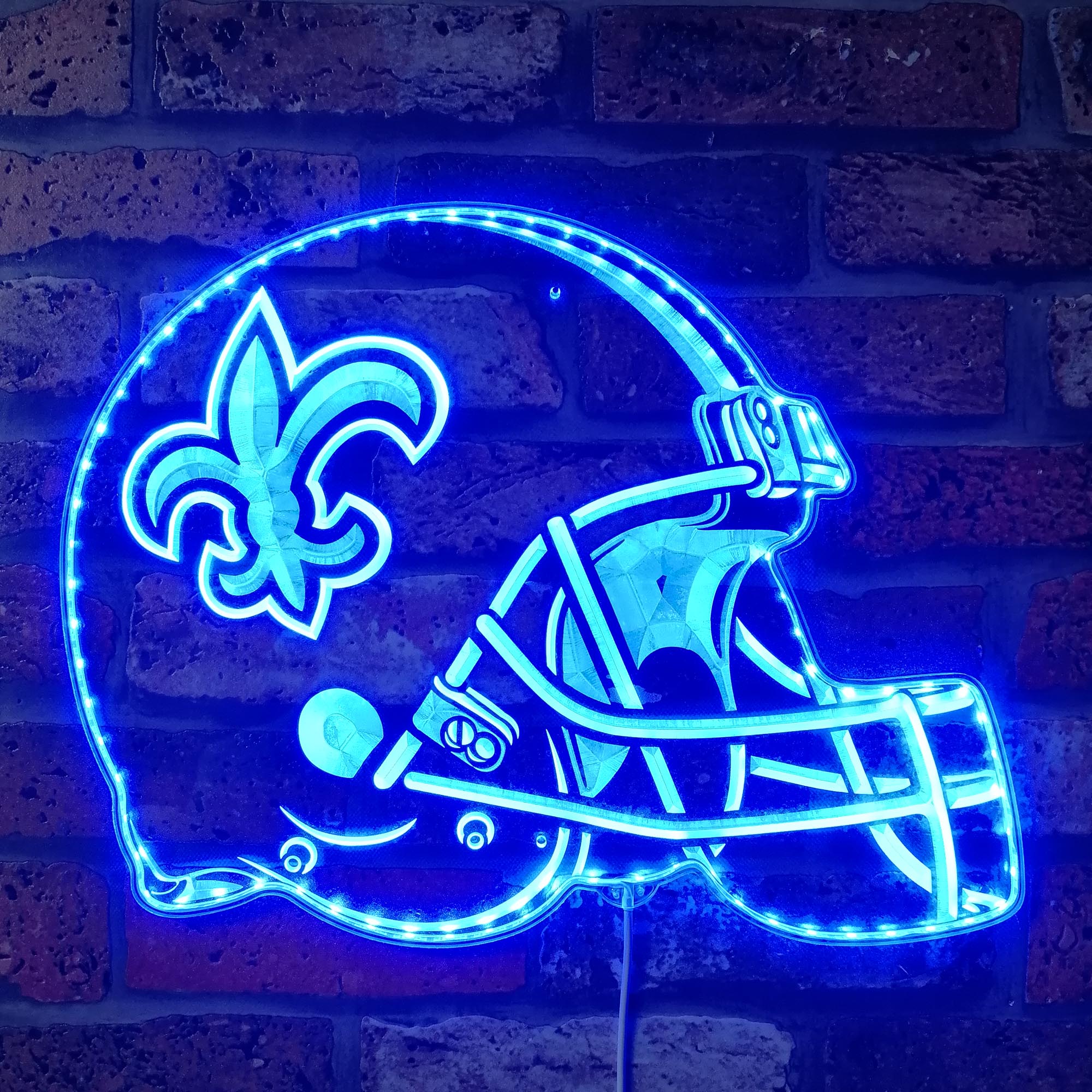 NFL New Orleans Saints Football Dynamic RGB Edge Lit LED Sign