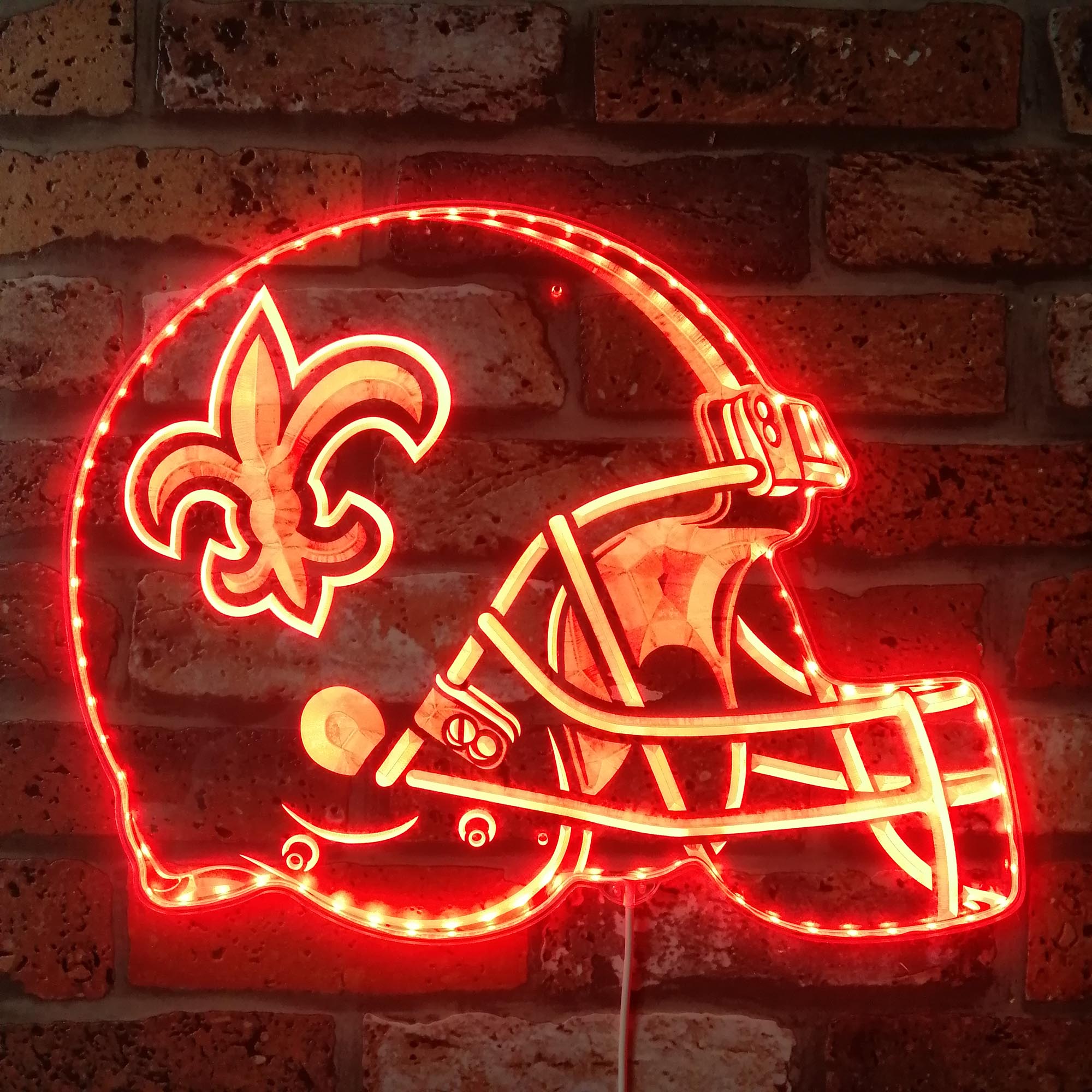 NFL New Orleans Saints Football Dynamic RGB Edge Lit LED Sign