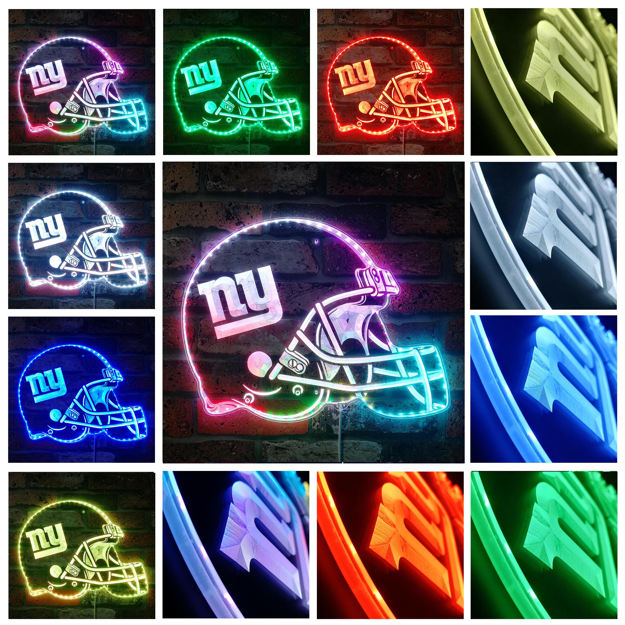 NFL New York Giants Football Dynamic RGB Edge Lit LED Sign