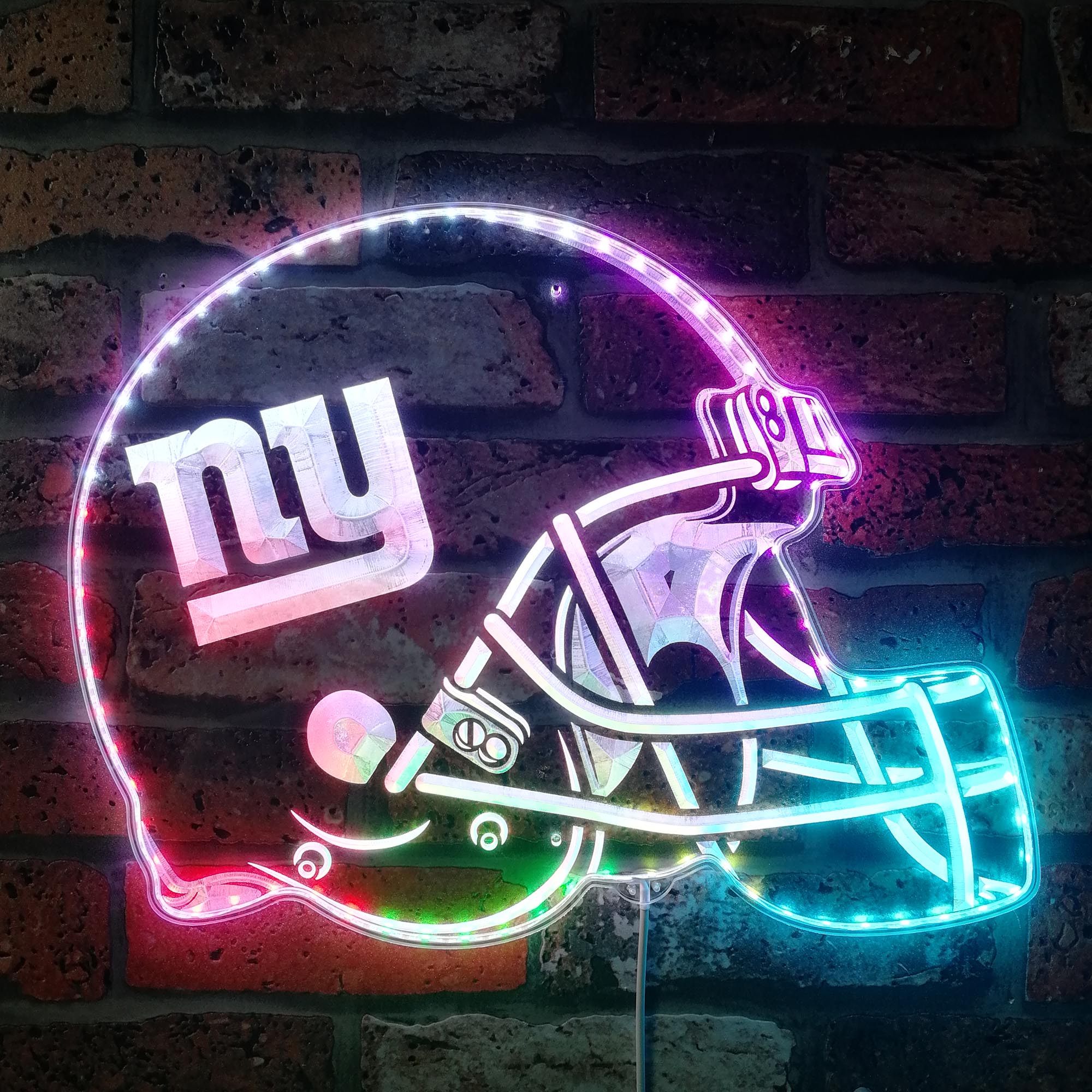 NFL New York Giants Football Dynamic RGB Edge Lit LED Sign