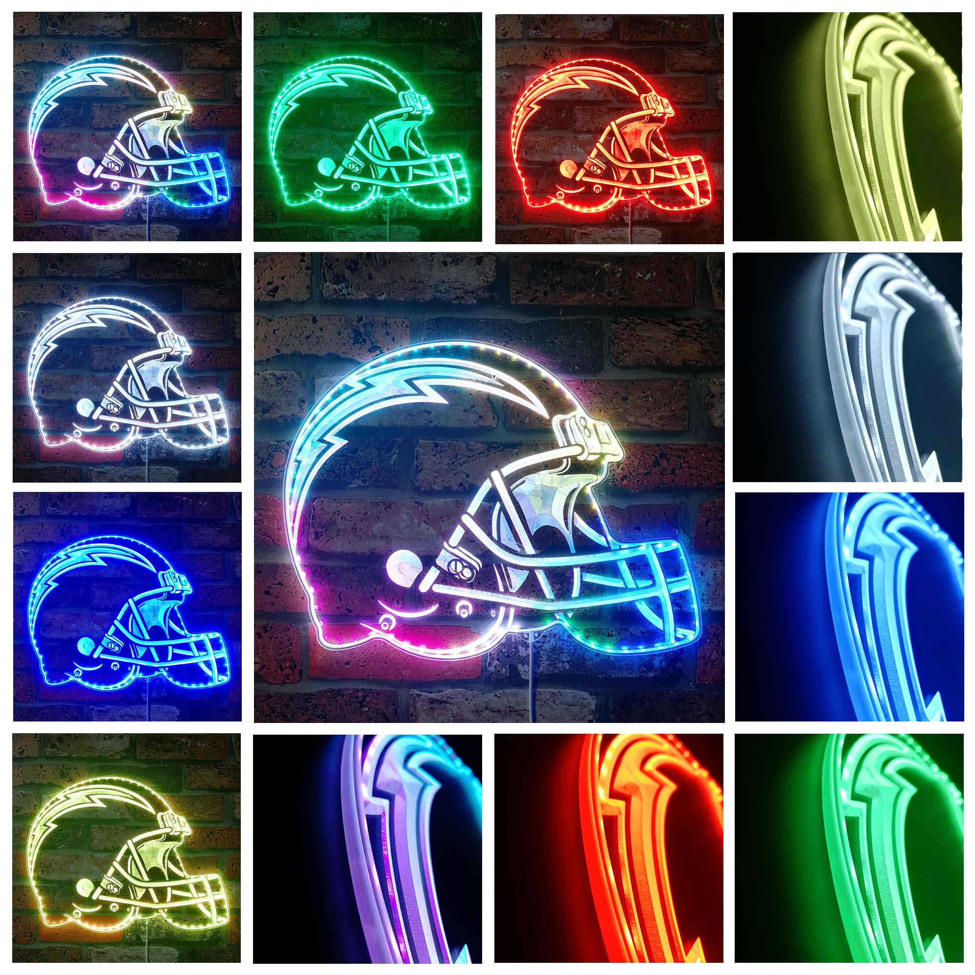 NFL San Diego Chargers Football Dynamic RGB Edge Lit LED Sign