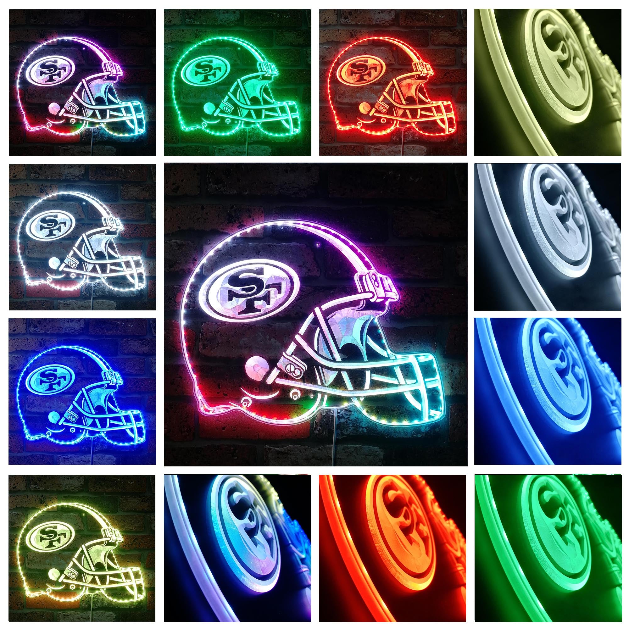 NFL San Francisco 49ers Football Dynamic RGB Edge Lit LED Sign