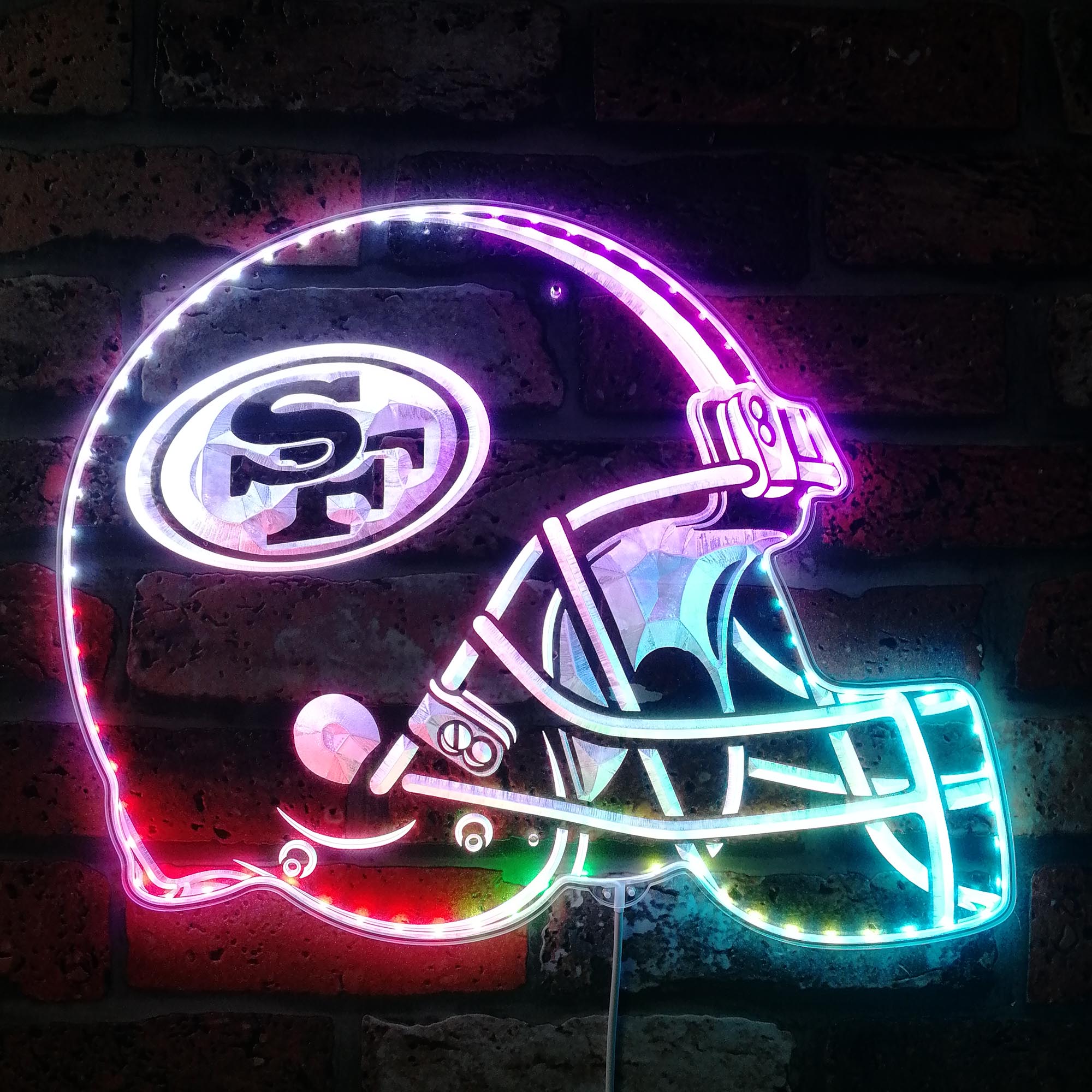 NFL San Francisco 49ers Football Dynamic RGB Edge Lit LED Sign