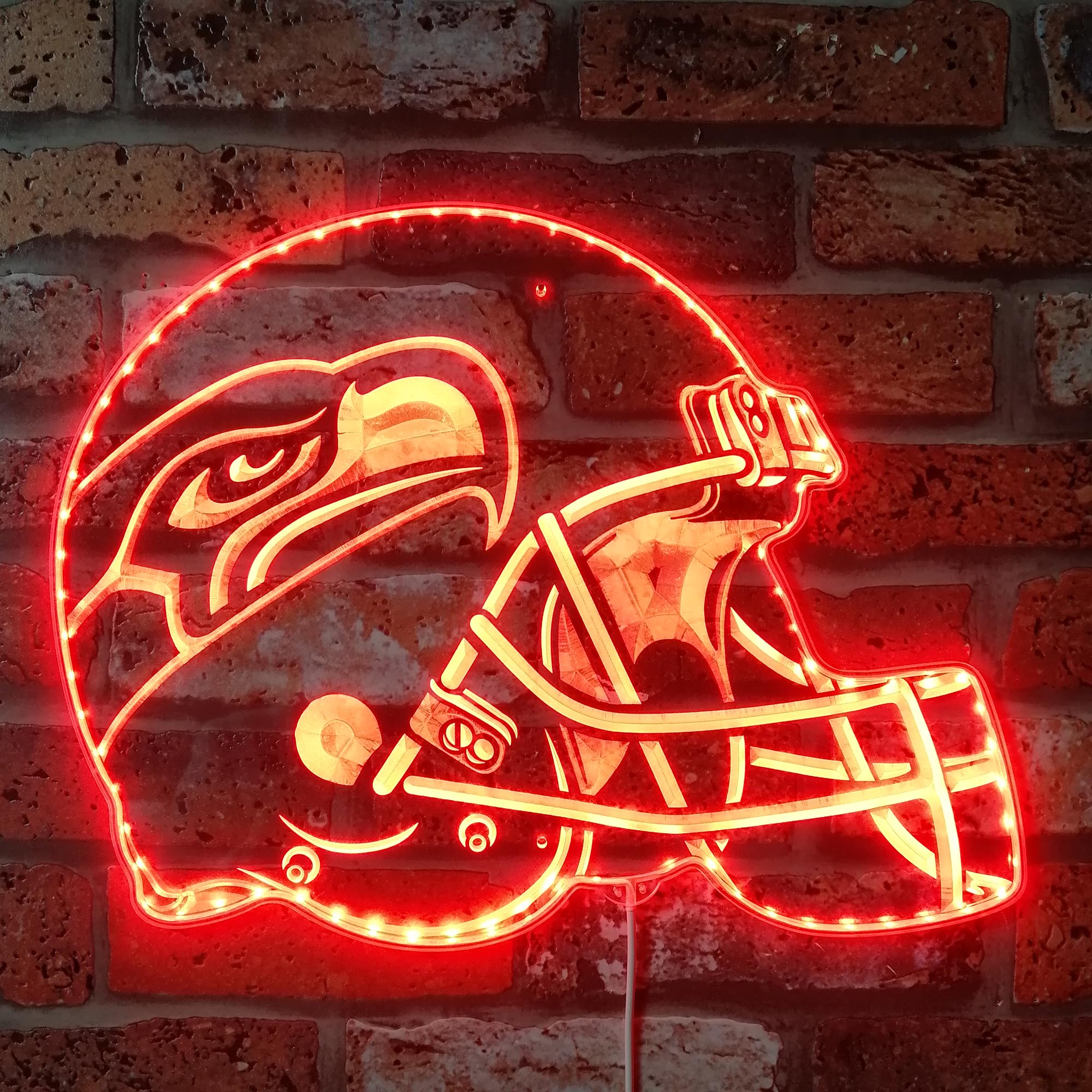 NFL Seattle Seahawks Football Dynamic RGB Edge Lit LED Sign