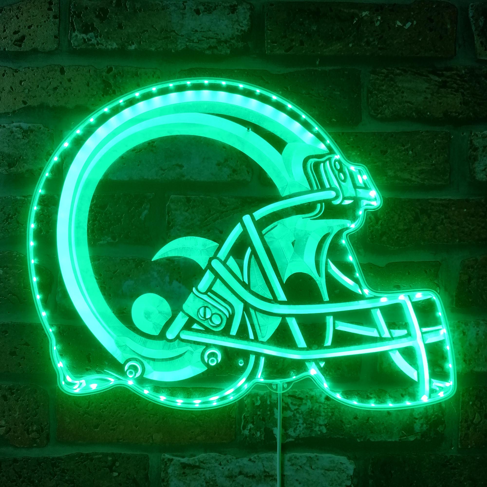 NFL Helmet St Louis Rams Football Dynamic RGB Edge Lit LED Sign