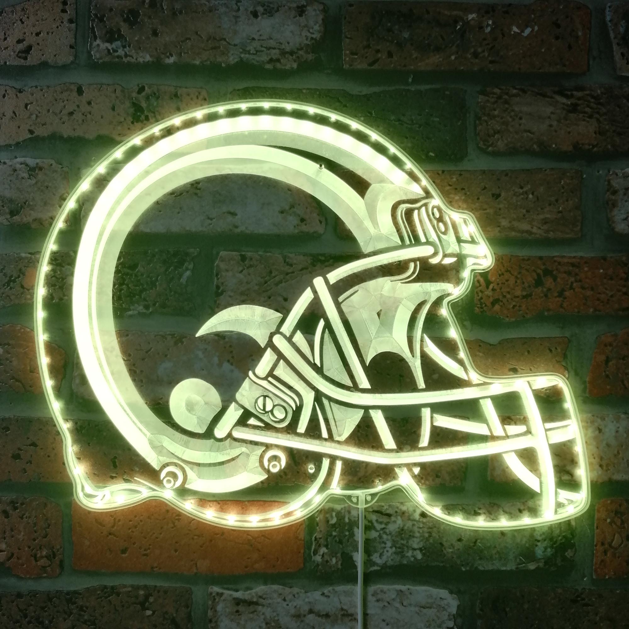 NFL Helmet St Louis Rams Football Dynamic RGB Edge Lit LED Sign