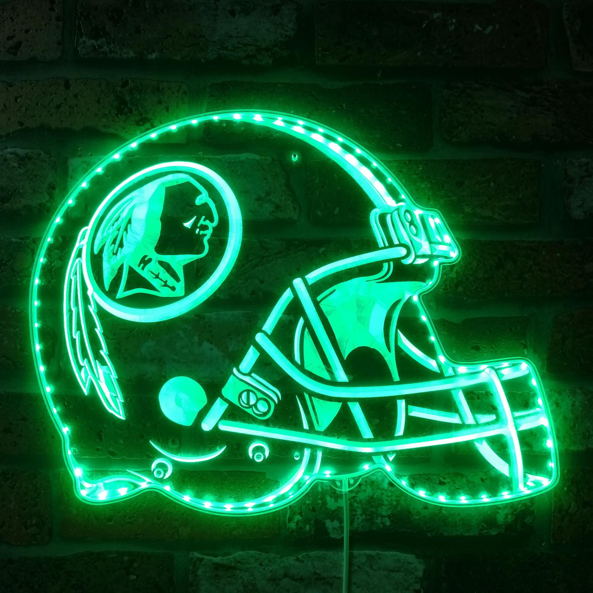 NFL Helmet Washington Redskins Dynamic RGB Edge Lit LED Sign