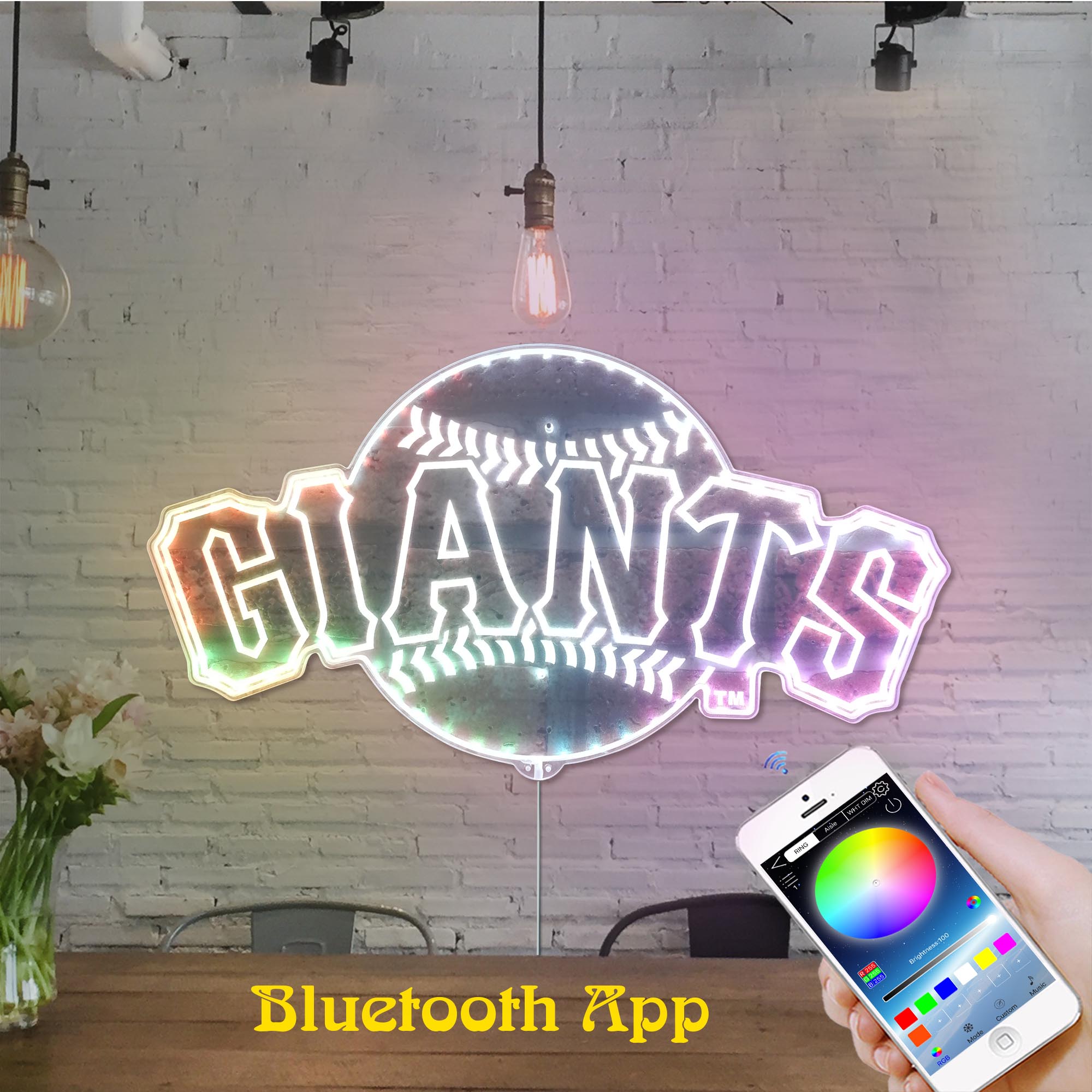 New York Giants Dynamic RGB Edge Lit LED Sign