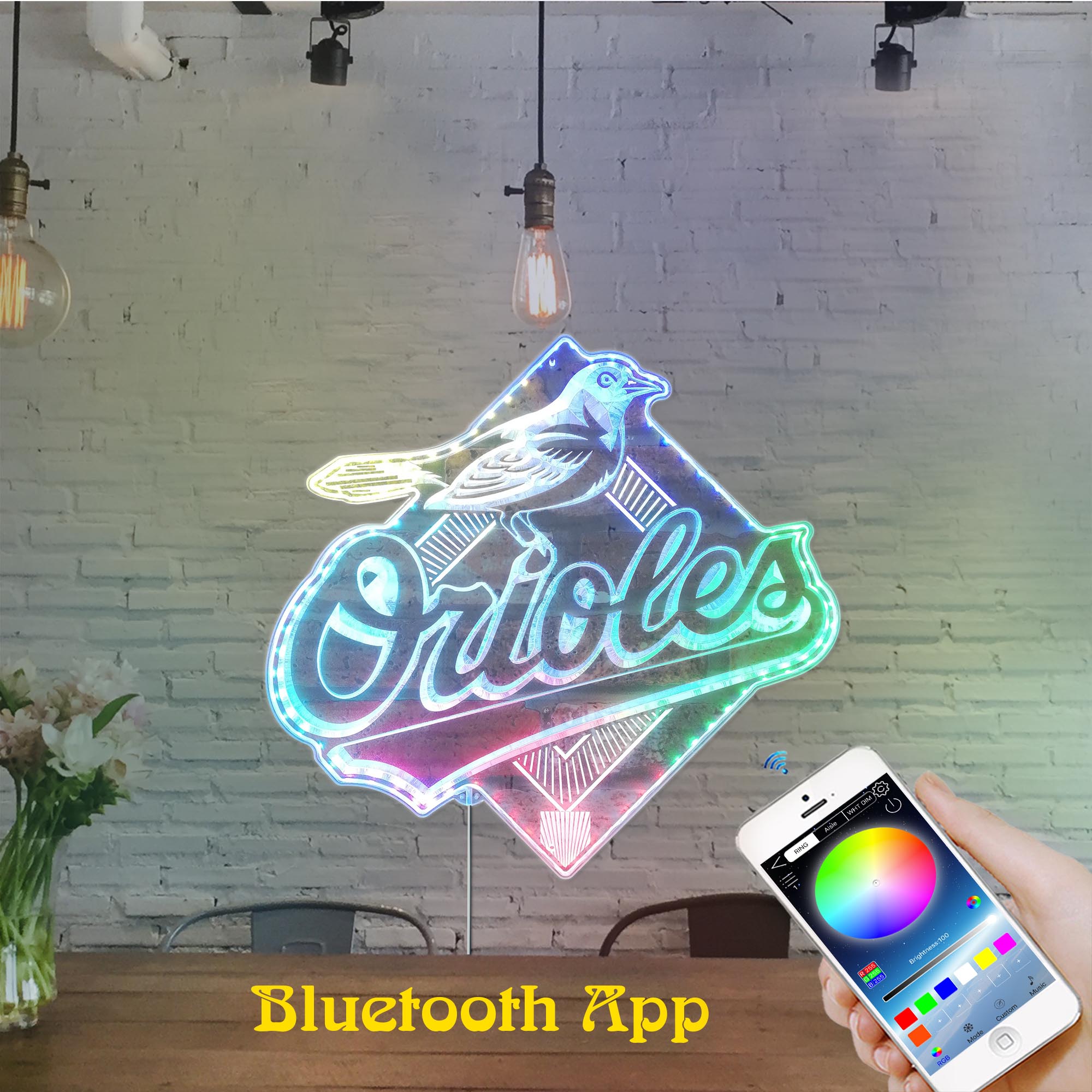 Orioles Dynamic RGB Edge Lit LED Sign