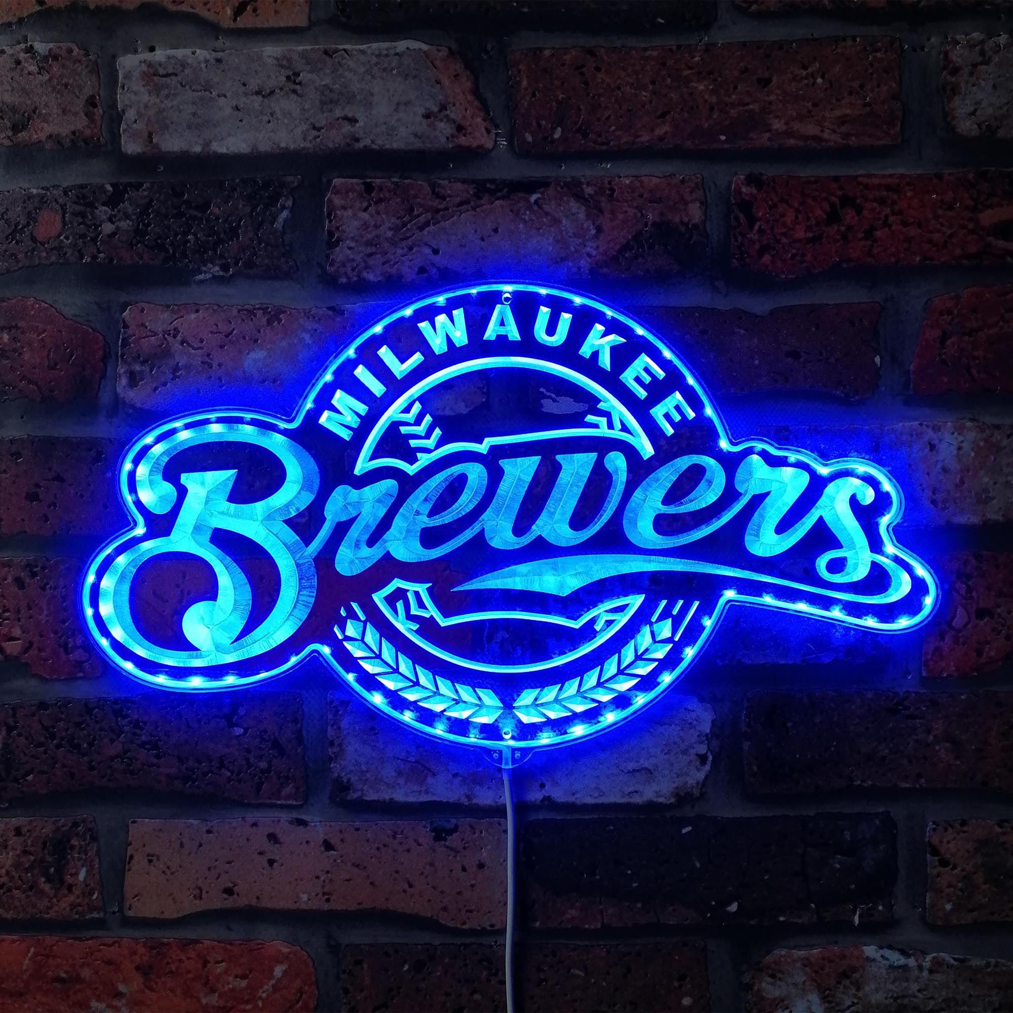 Milwaukee Brewers Dynamic RGB Edge Lit LED Sign