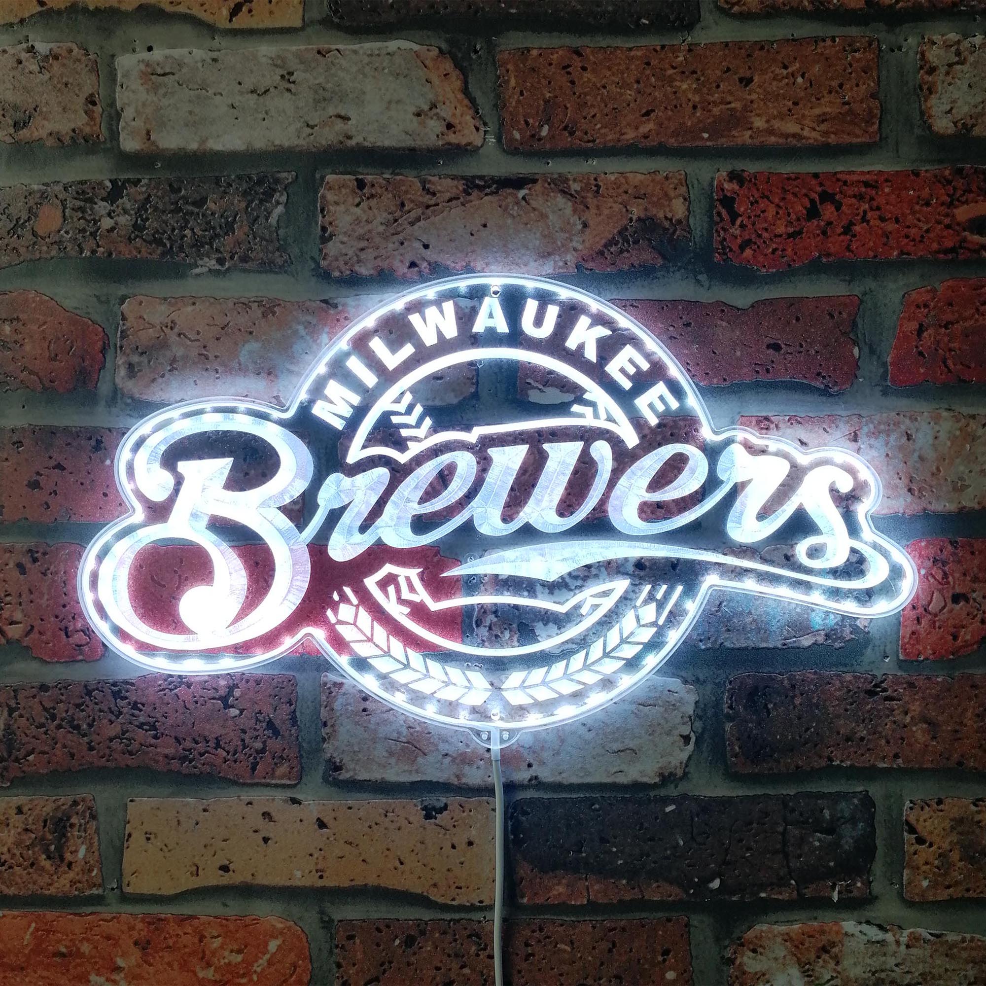 Milwaukee Brewers Dynamic RGB Edge Lit LED Sign