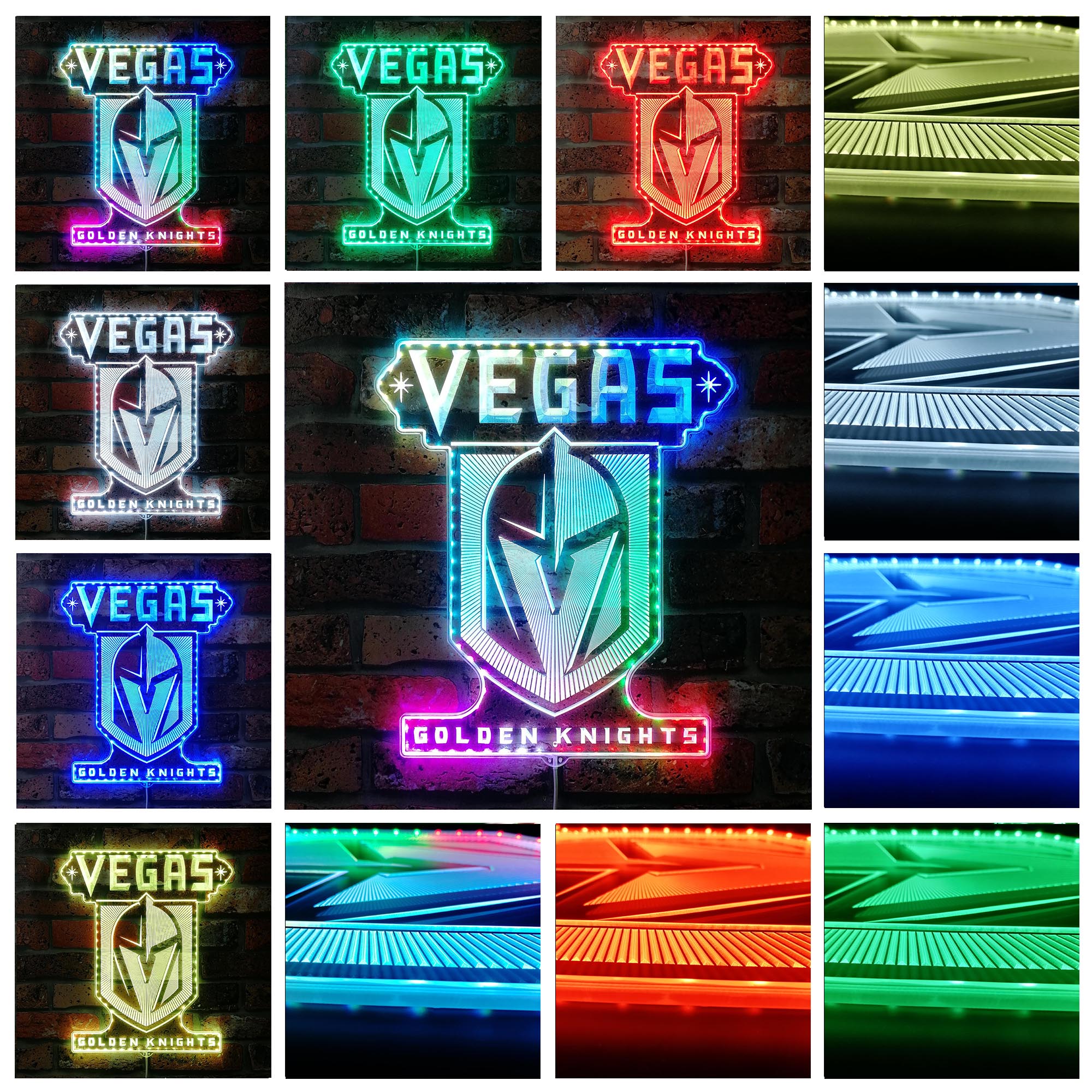 Vegas Golden Knights Dynamic RGB Edge Lit LED Sign