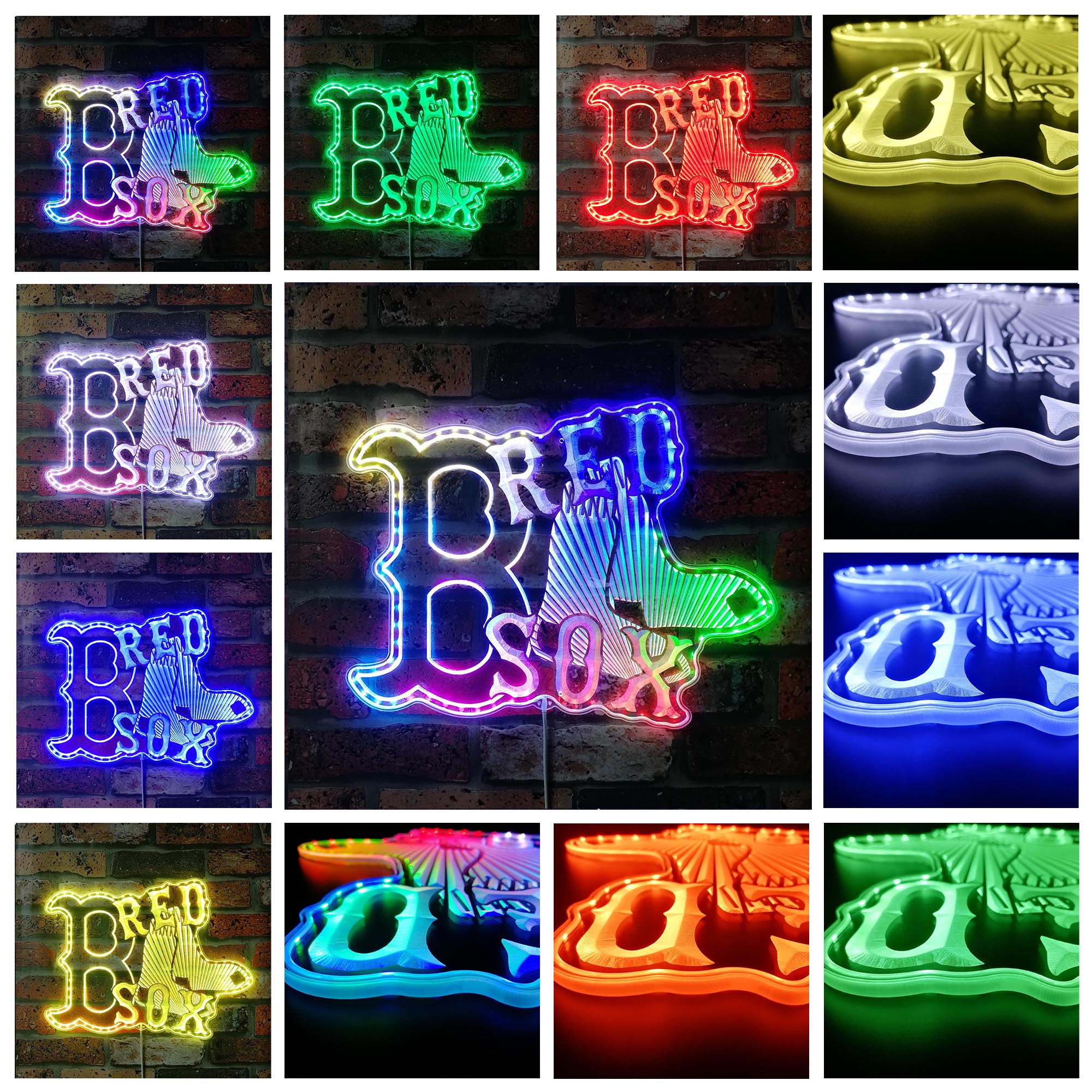 Boston Red Sox Dynamic RGB Edge Lit LED Sign