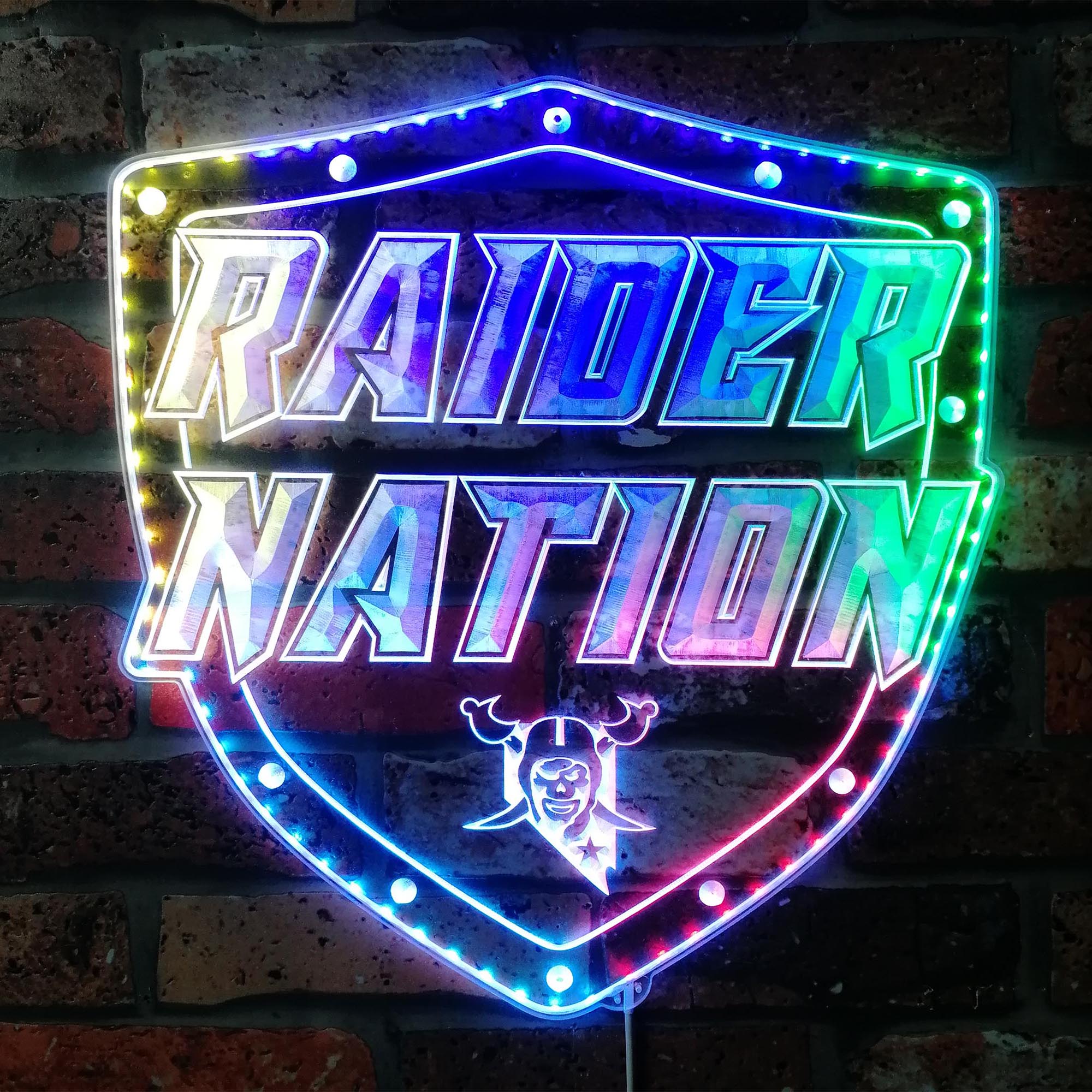 Las Vegas Raiders Raider Nation Dynamic RGB Edge Lit LED Sign