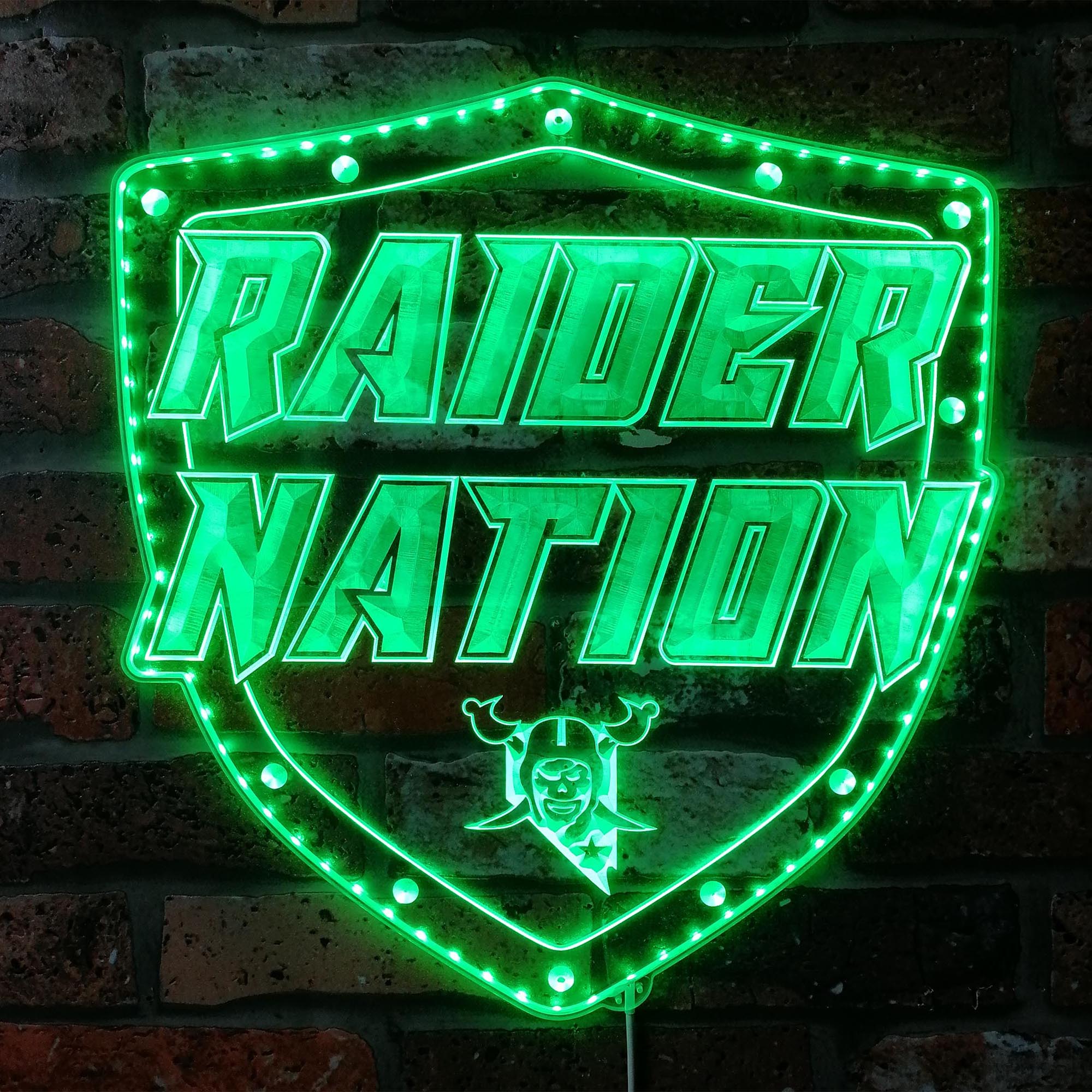 Las Vegas Raiders Raider Nation Dynamic RGB Edge Lit LED Sign