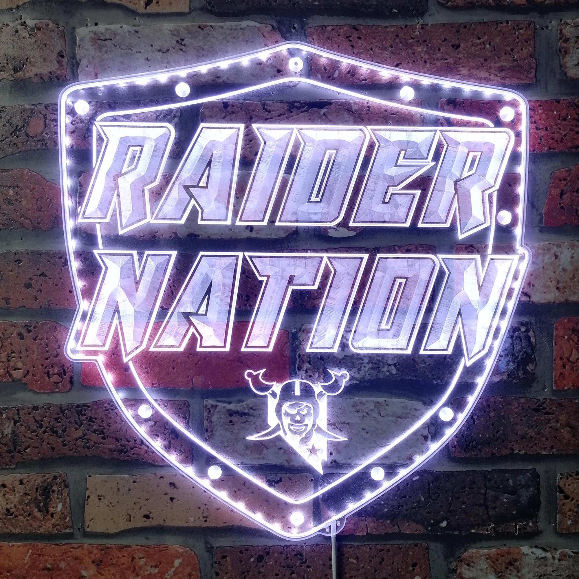 Las Vegas Raiders Raider Nation Dynamic RGB Edge Lit LED Sign