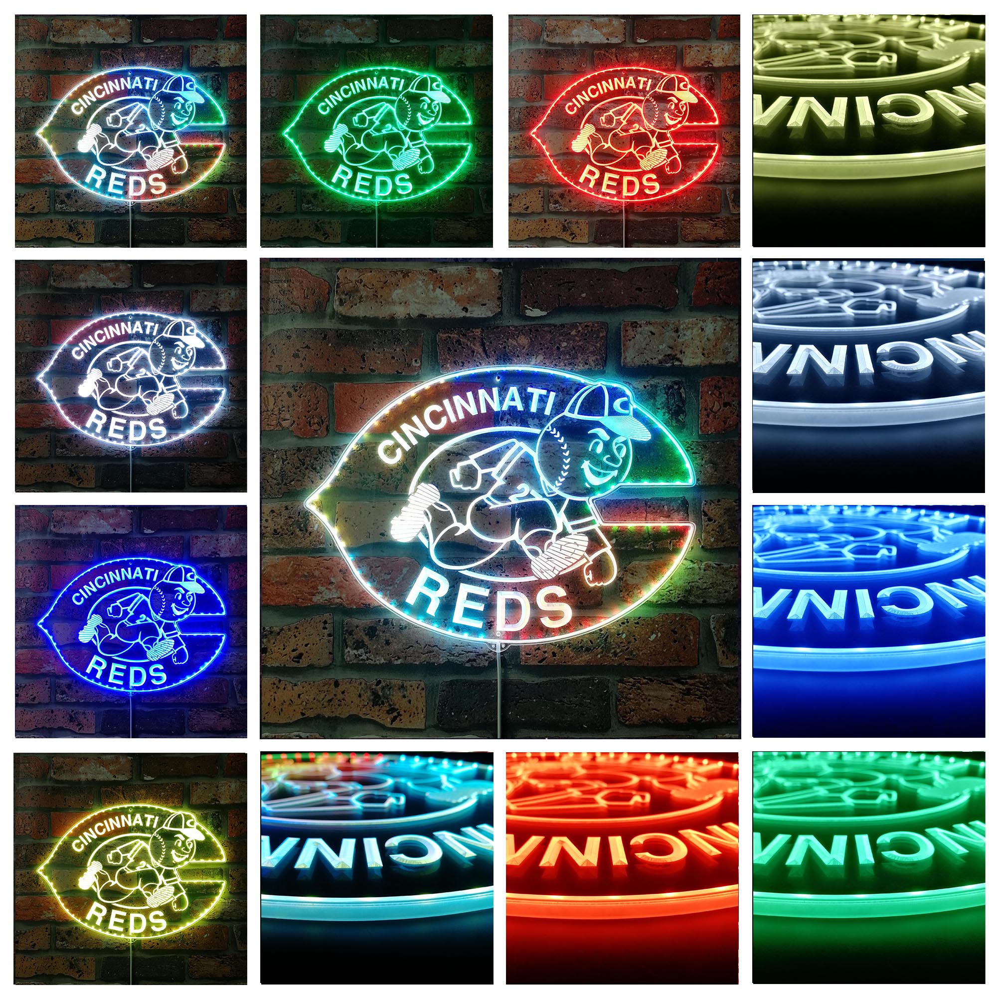 Cincinnati Reds Dynamic RGB Edge Lit LED Sign