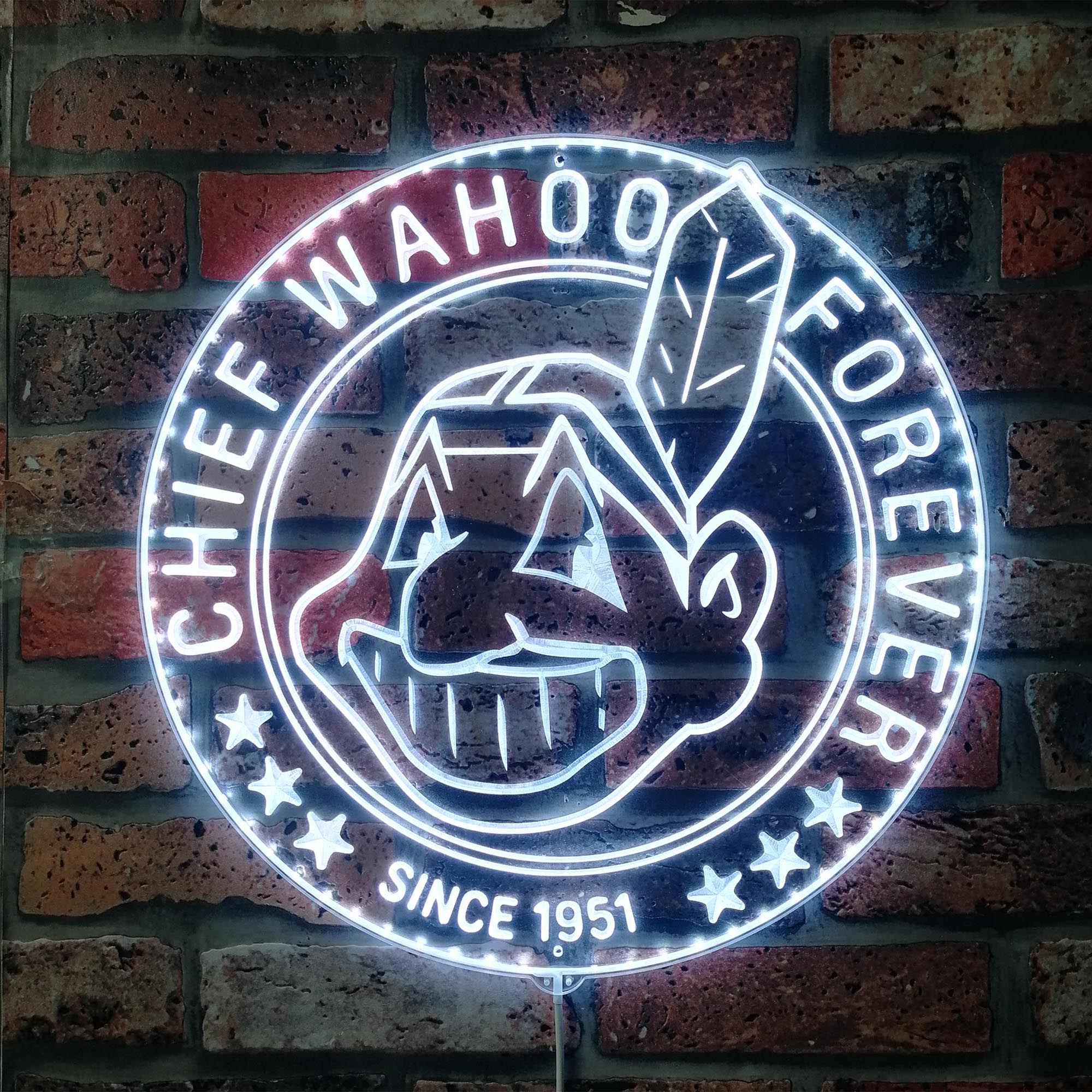 Cleveland Chief Wahoo Forever Since 1951 Dynamic RGB Edge Lit LED Sign