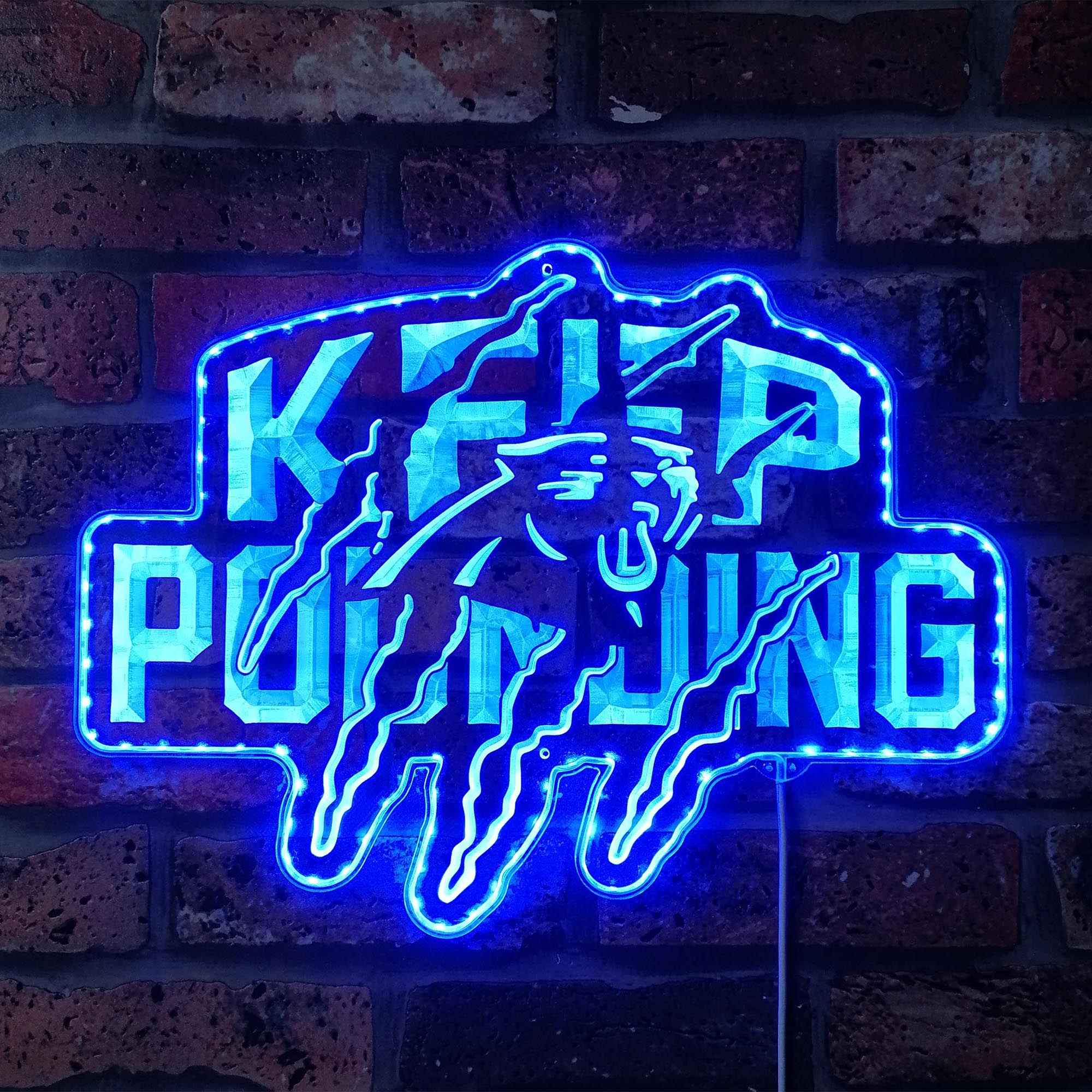 Carolina Panthers Keep Pounding Namesake Dynamic RGB Edge Lit LED Sign