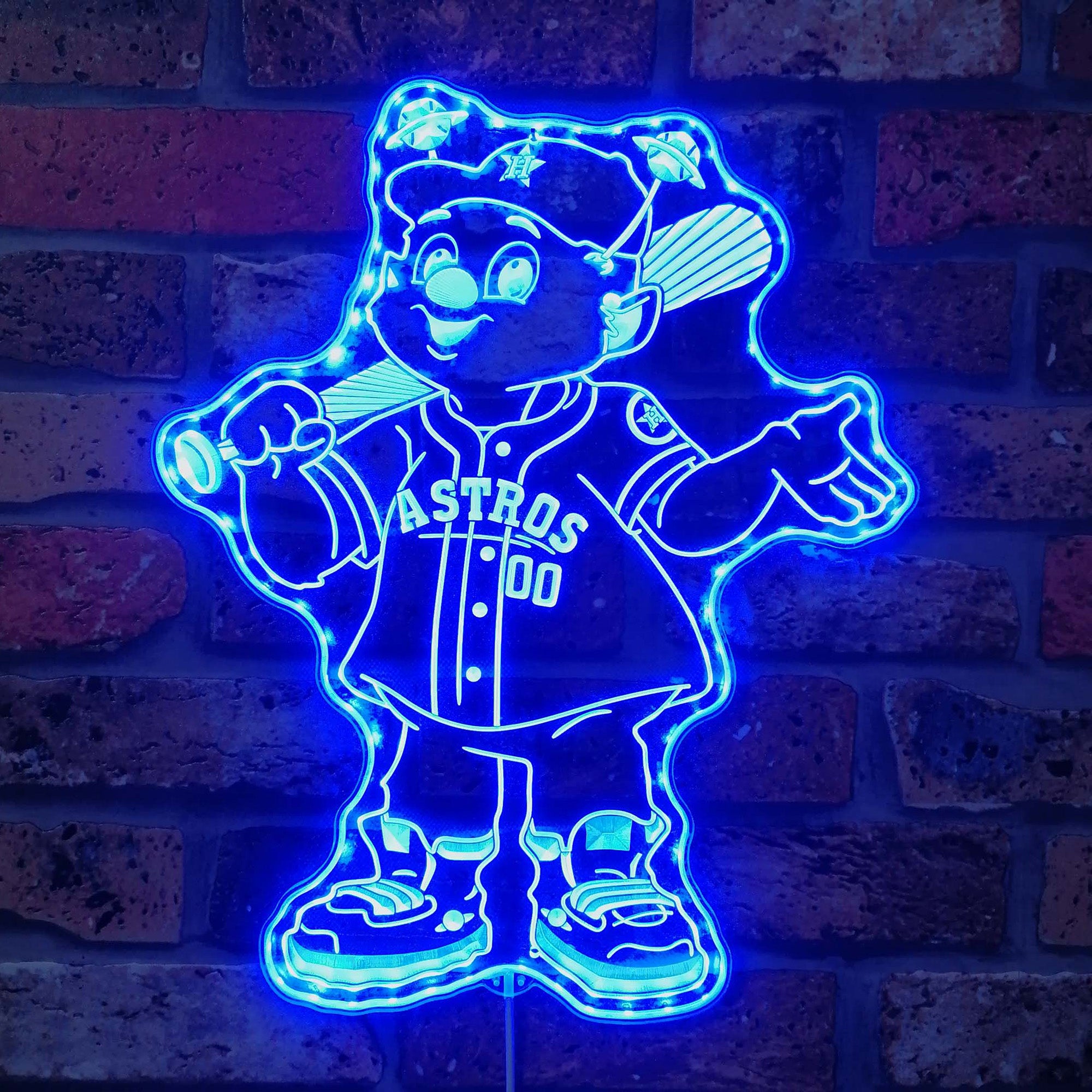 Houston Astros mlb logo Dynamic RGB Edge Lit LED Sign