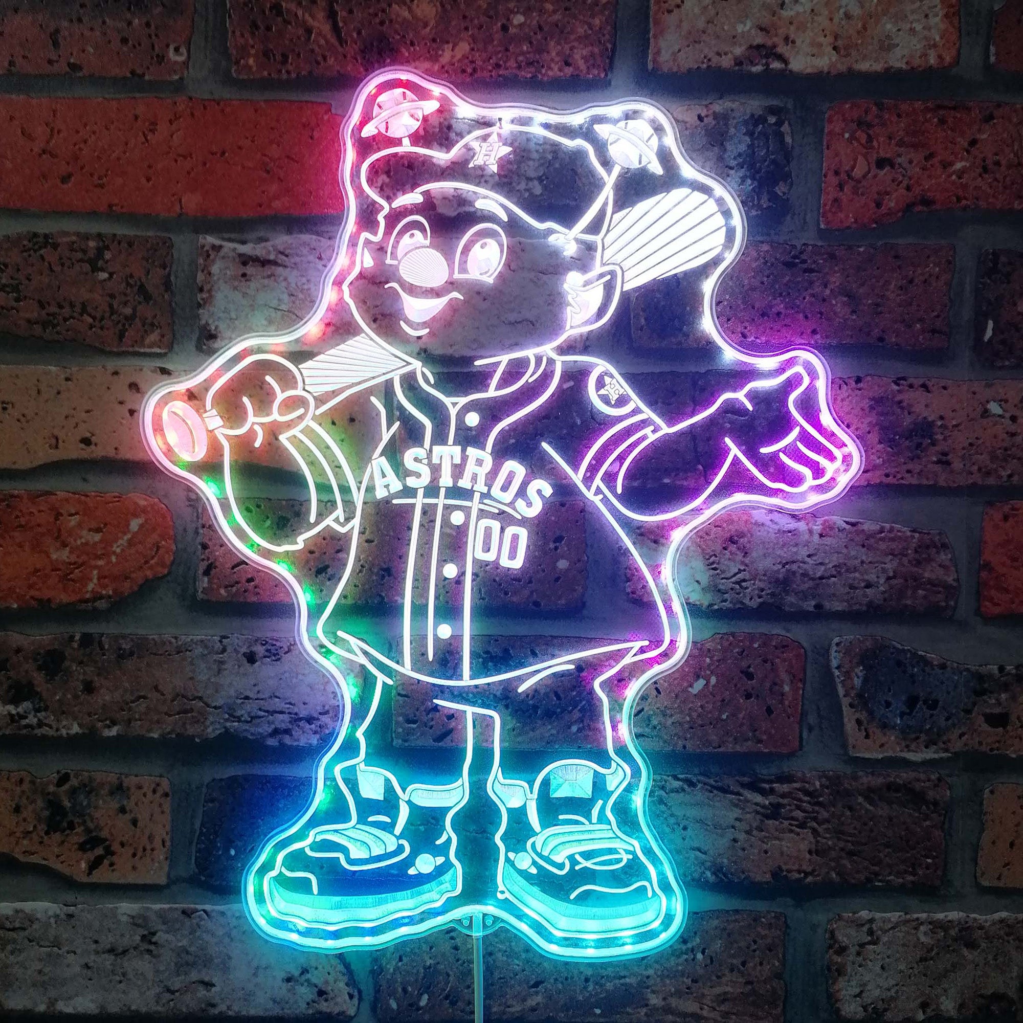 Houston Astros mlb logo Dynamic RGB Edge Lit LED Sign