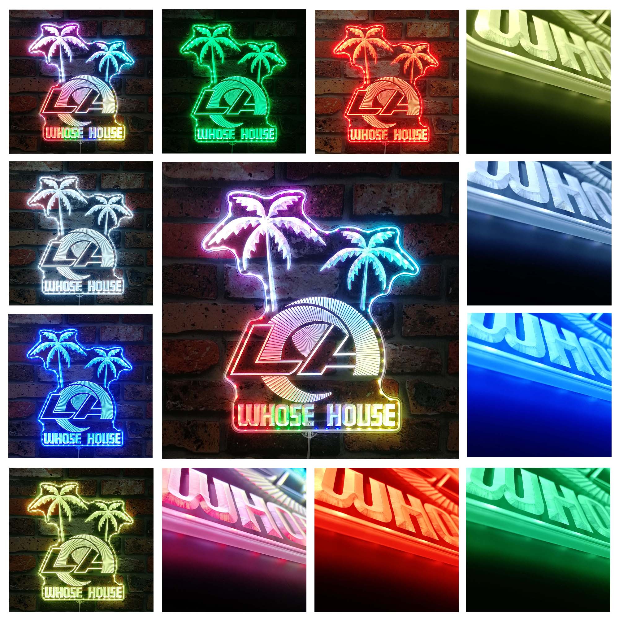 Los Angeles Rams Whose House Dynamic RGB Edge Lit LED Sign