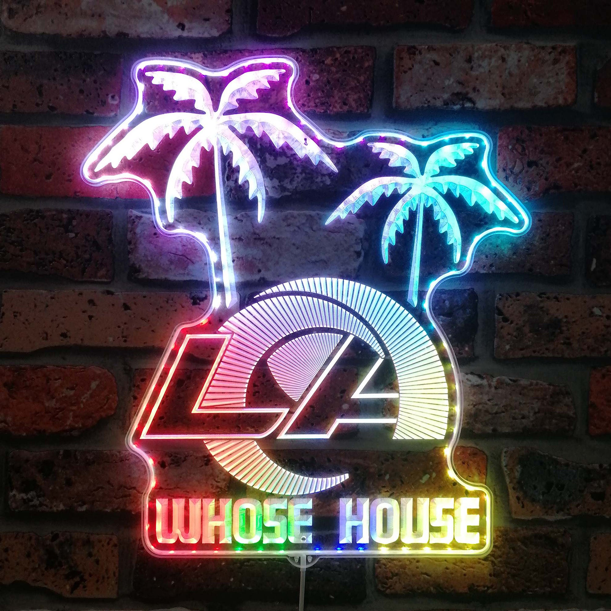 Los Angeles Rams Whose House Dynamic RGB Edge Lit LED Sign