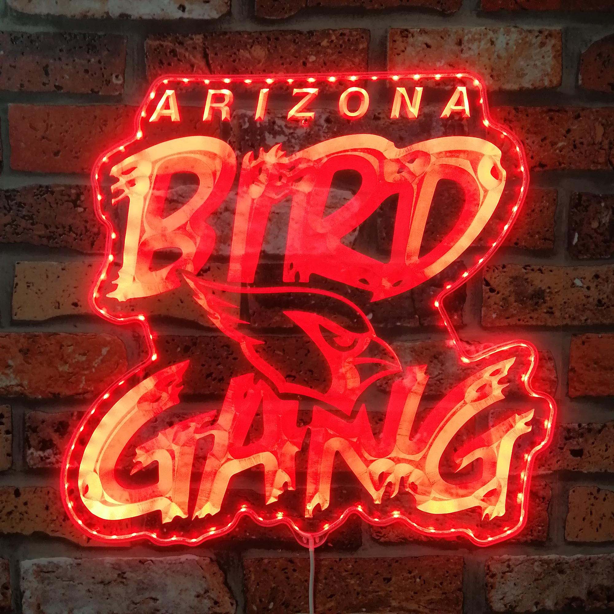 Arizona Cardinals BIRD GANG Dynamic RGB Edge Lit LED Sign