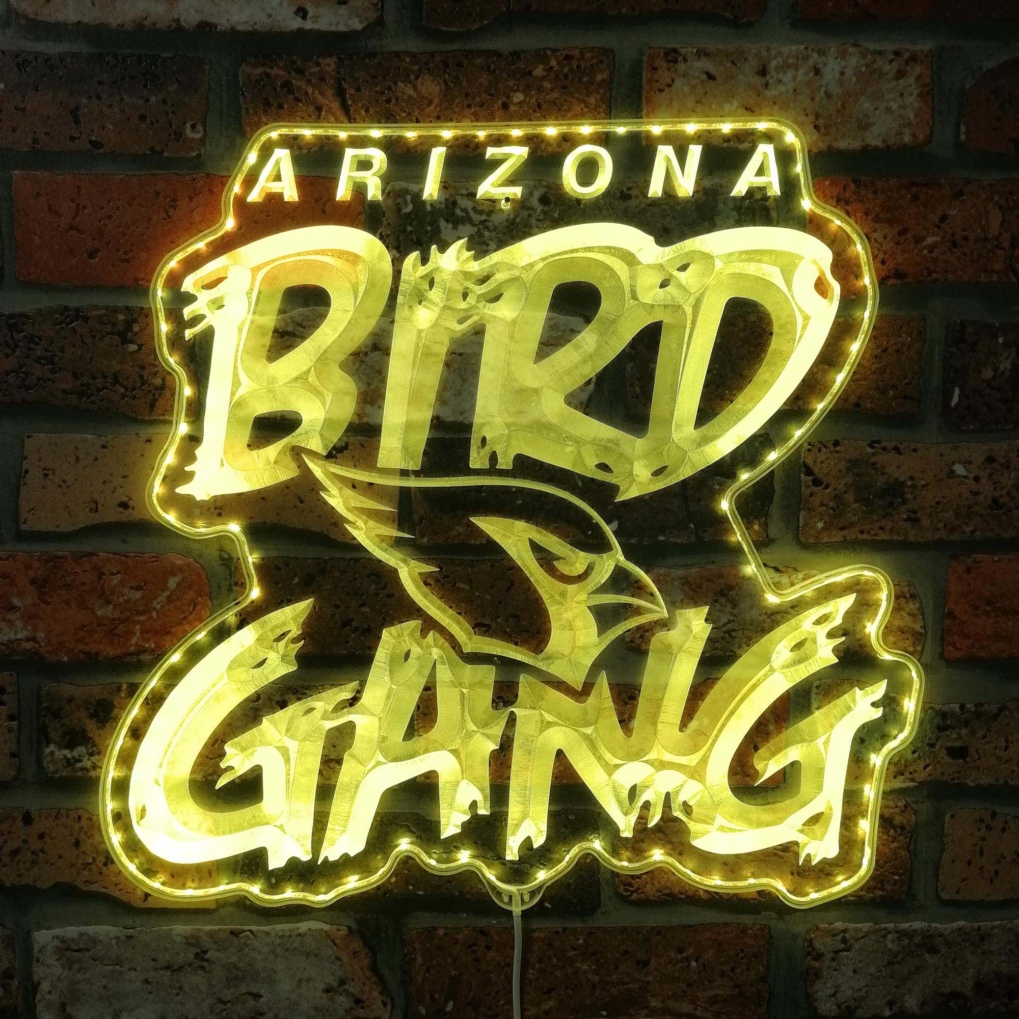 Arizona Cardinals BIRD GANG Dynamic RGB Edge Lit LED Sign