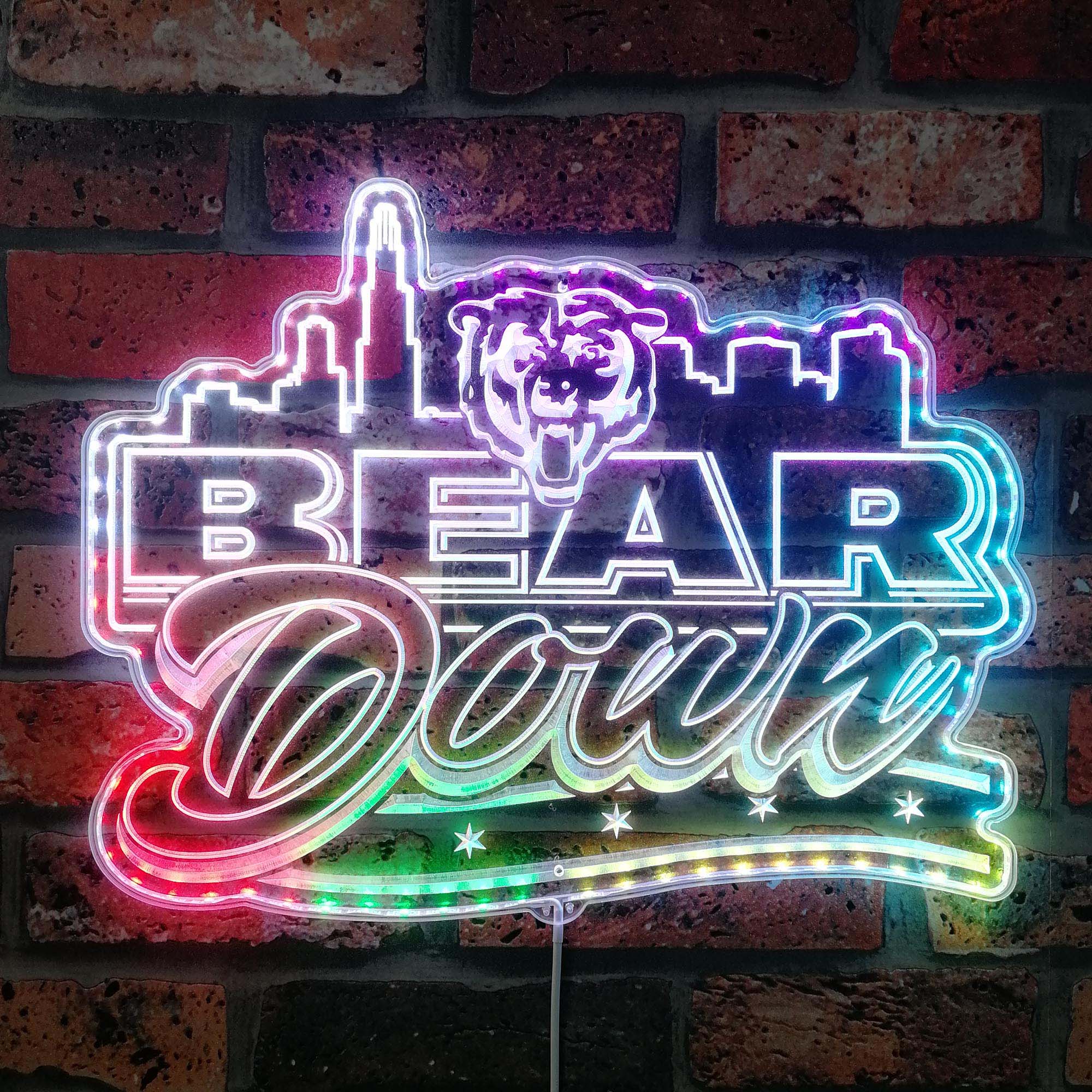 Chicago Bears Skyline Dynamic RGB Edge Lit LED Sign