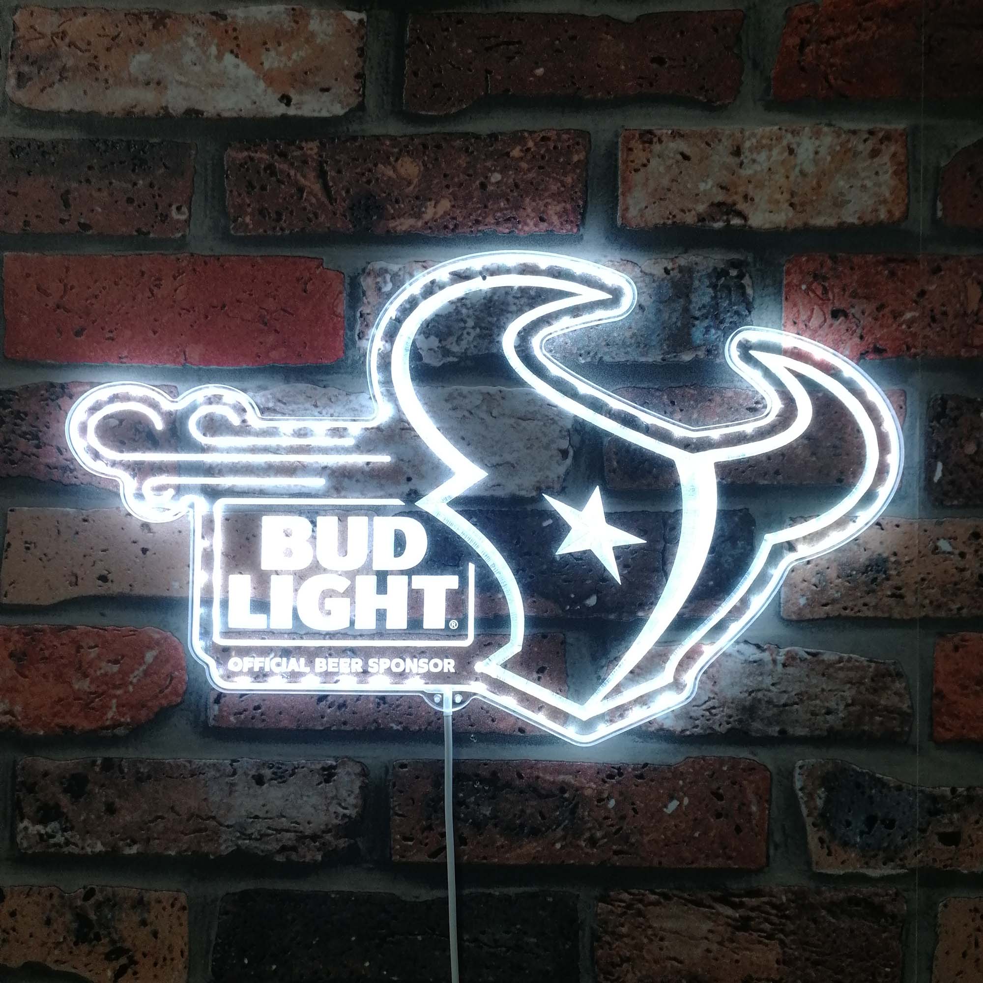 Houston Texans bud light Dynamic RGB Edge Lit LED Sign