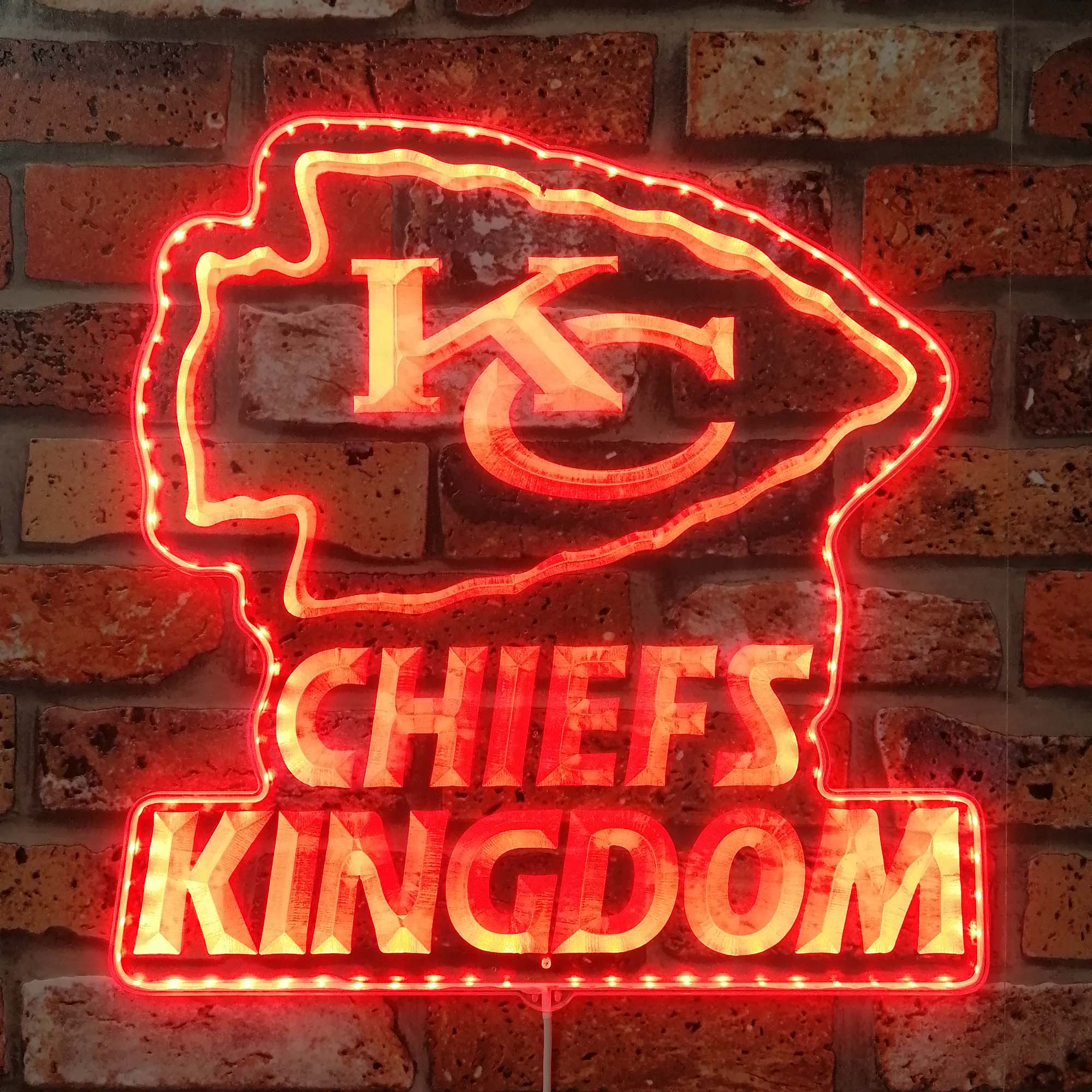 Kansas City chiefs Kingdom Dynamic RGB Edge Lit LED Sign