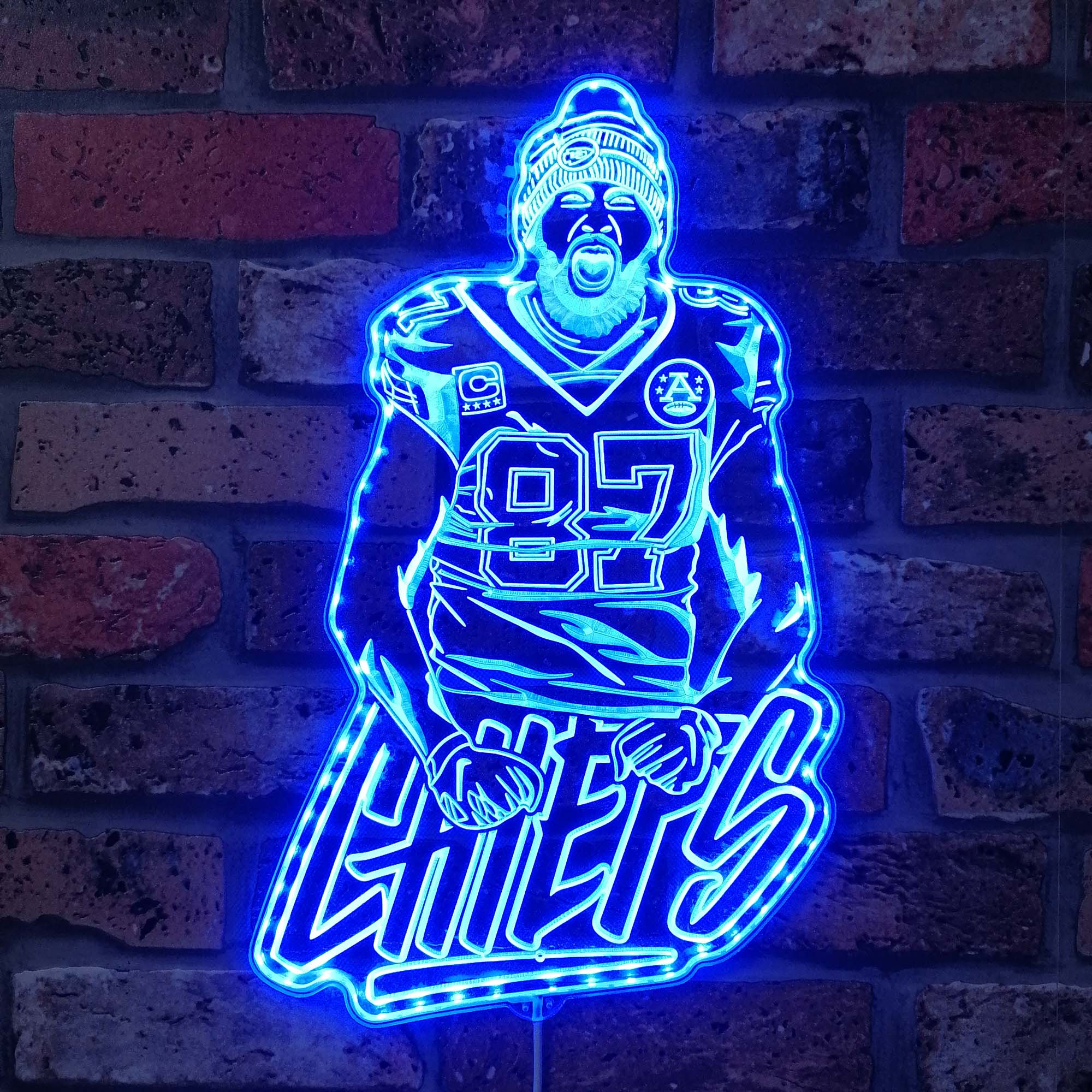 Travis Kelce Kansas City Chiefs Dynamic RGB Edge Lit LED Sign