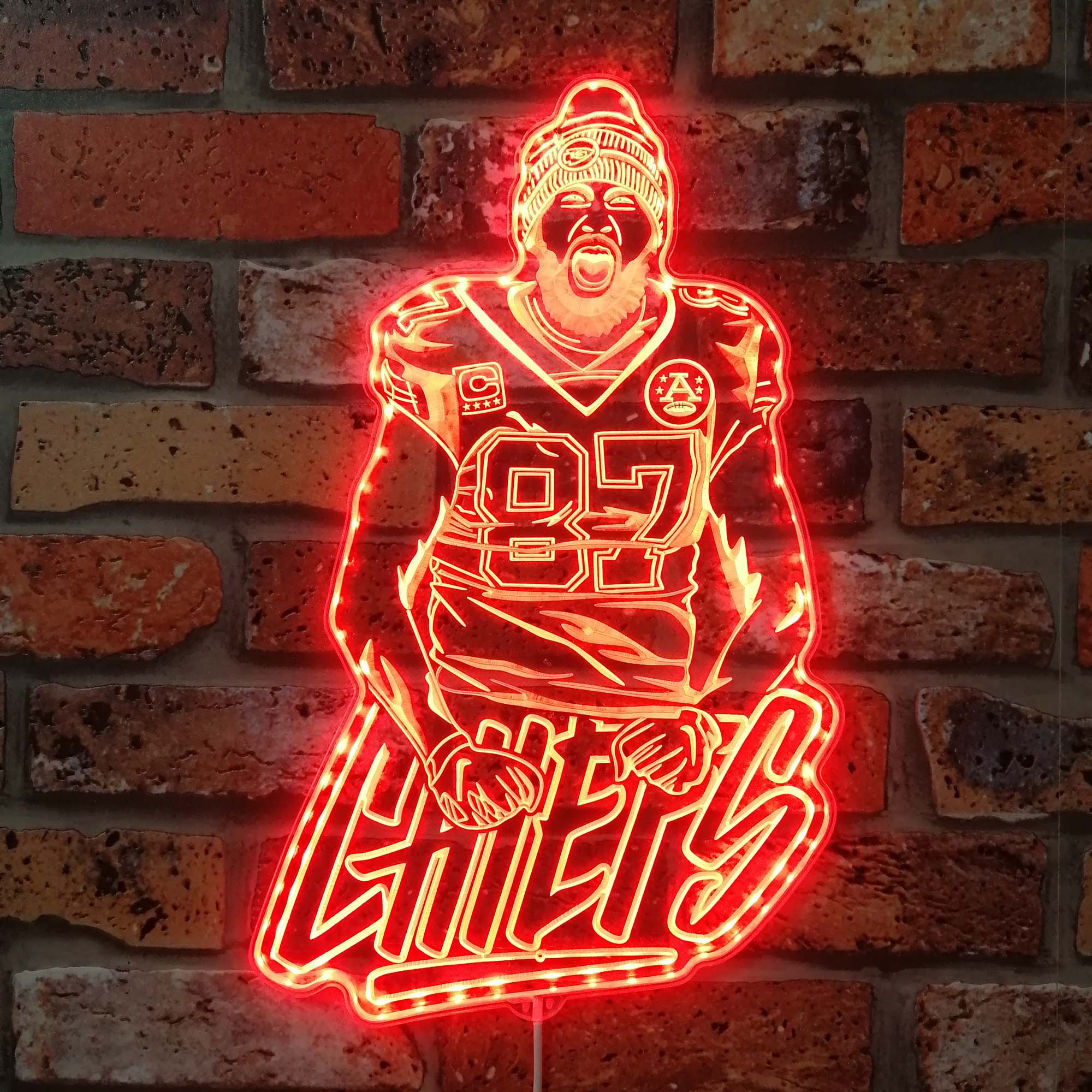 Travis Kelce Kansas City Chiefs Dynamic RGB Edge Lit LED Sign