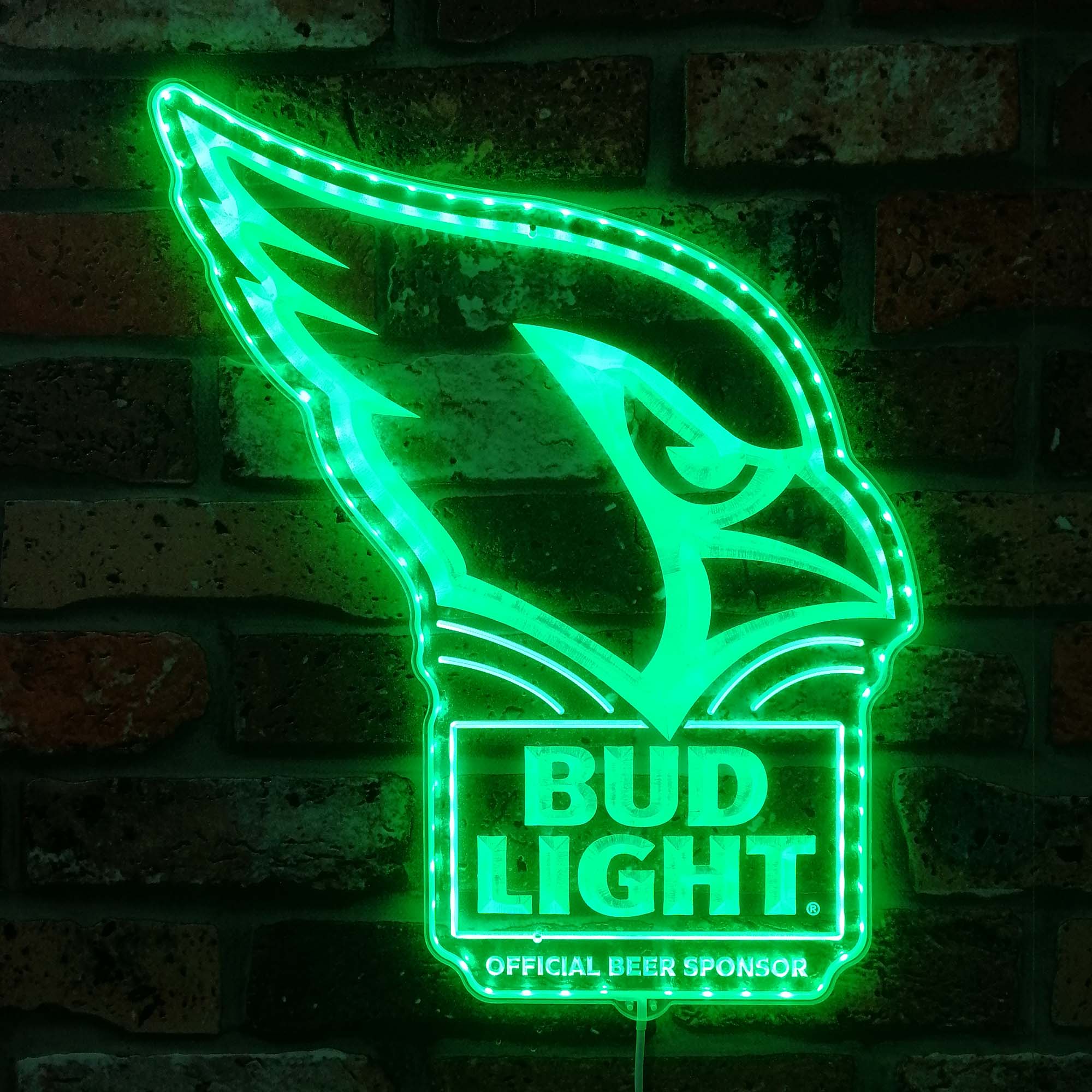 Bud Light & Arizona Cardinals Dynamic RGB Edge Lit LED Sign