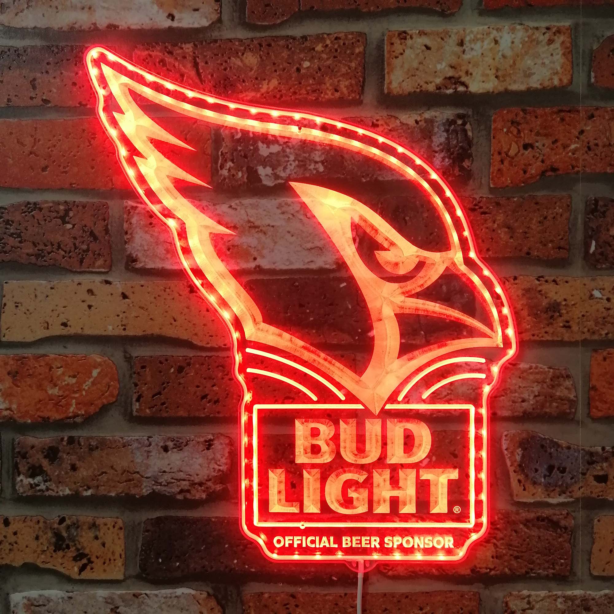 Bud Light & Arizona Cardinals Dynamic RGB Edge Lit LED Sign